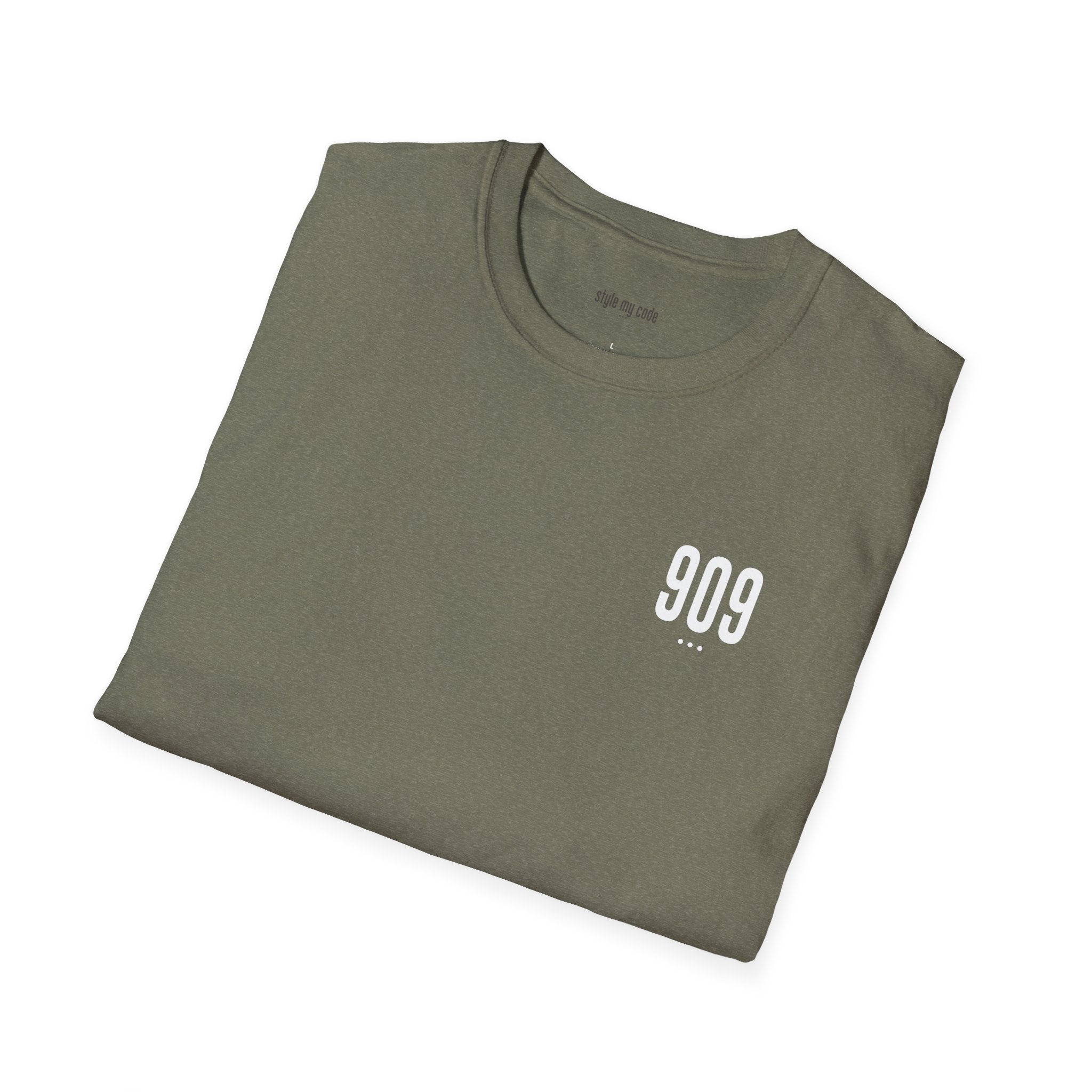 909 White Logo Soft-Style T-Shirt