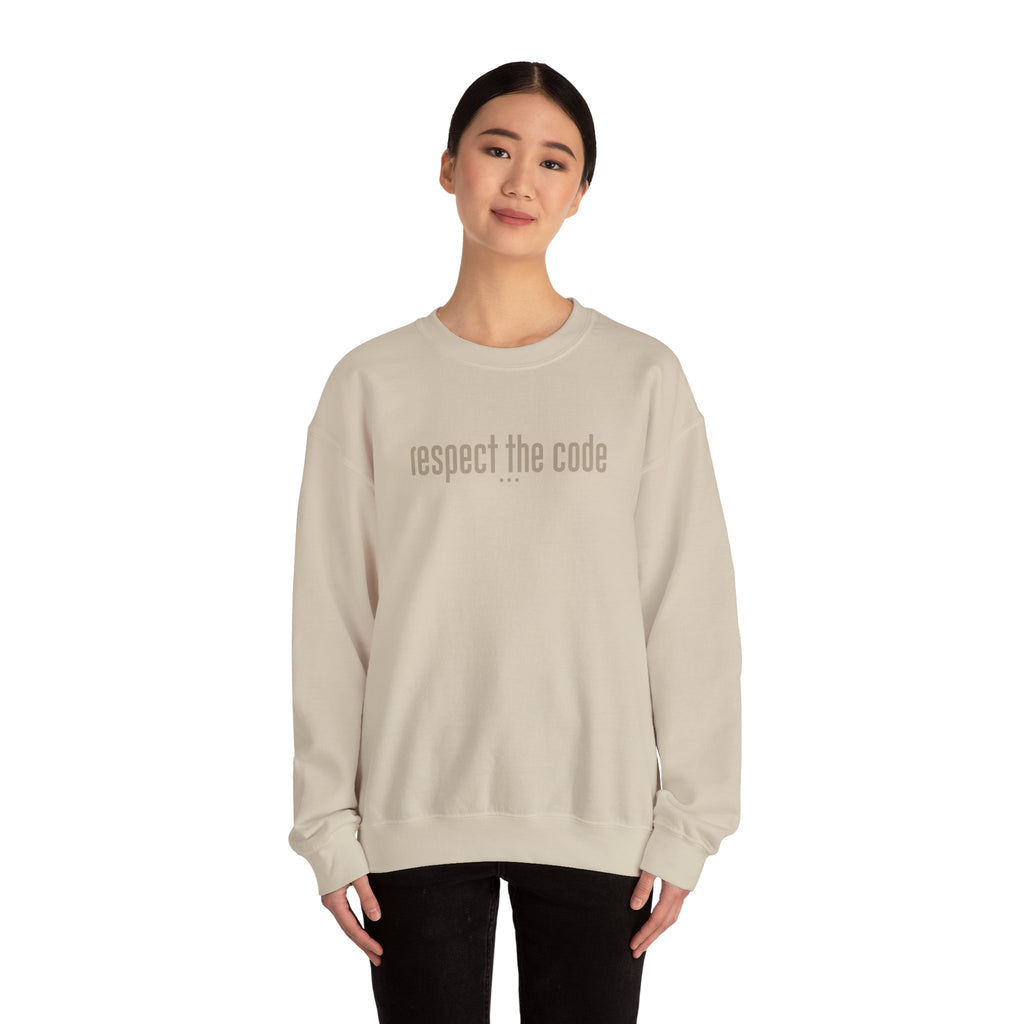Tan "Respect the Code"  Crewneck Sweatshirt