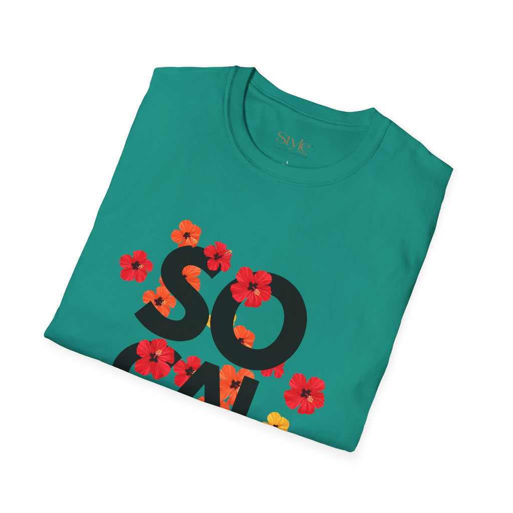 SoCal Local Floral T-Shirt | Unisex Softstyle Tee | Beachwear, Casual Outfit, Gift for Friends, Summer Vibes, Team Event