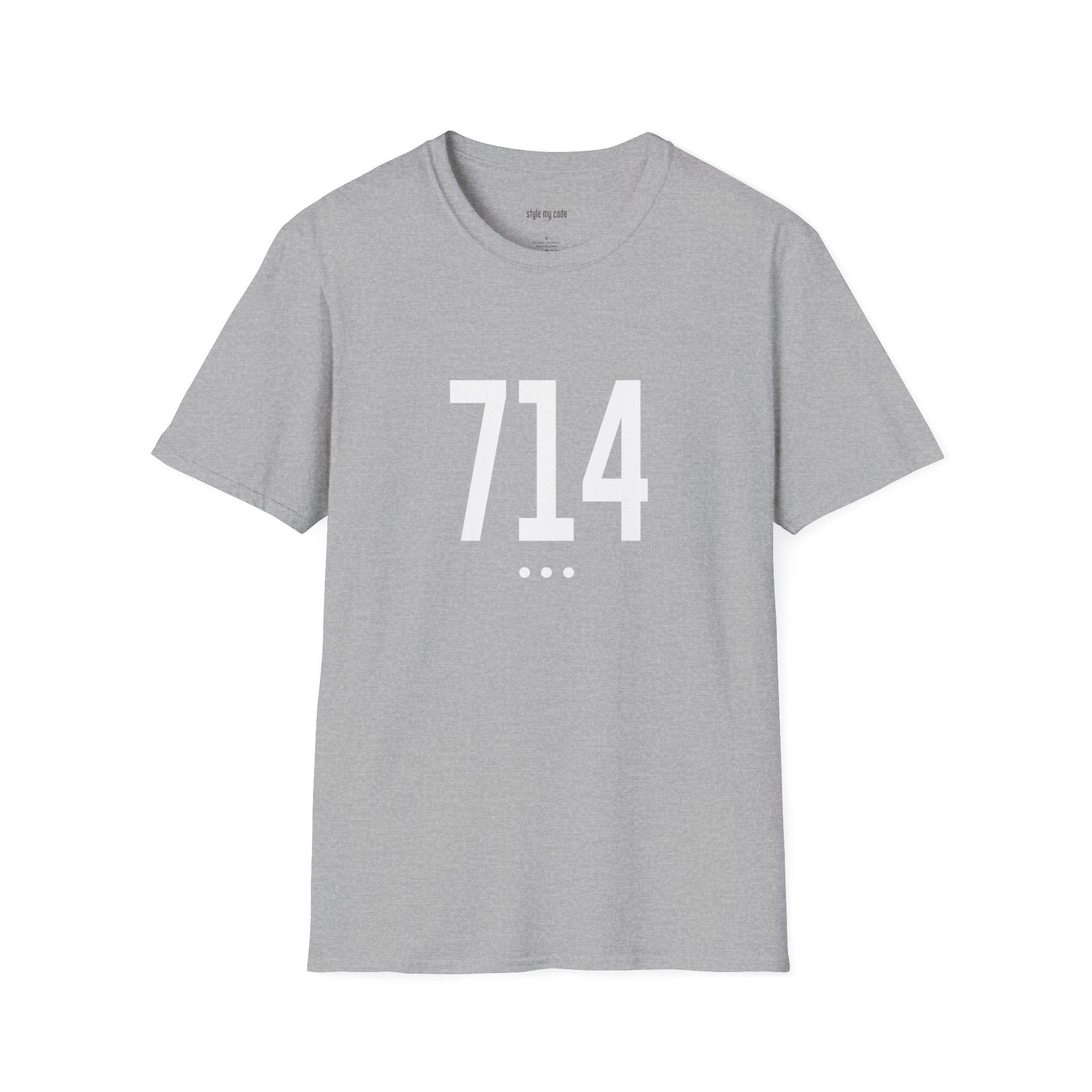 714 White Logo Front T-Shirt