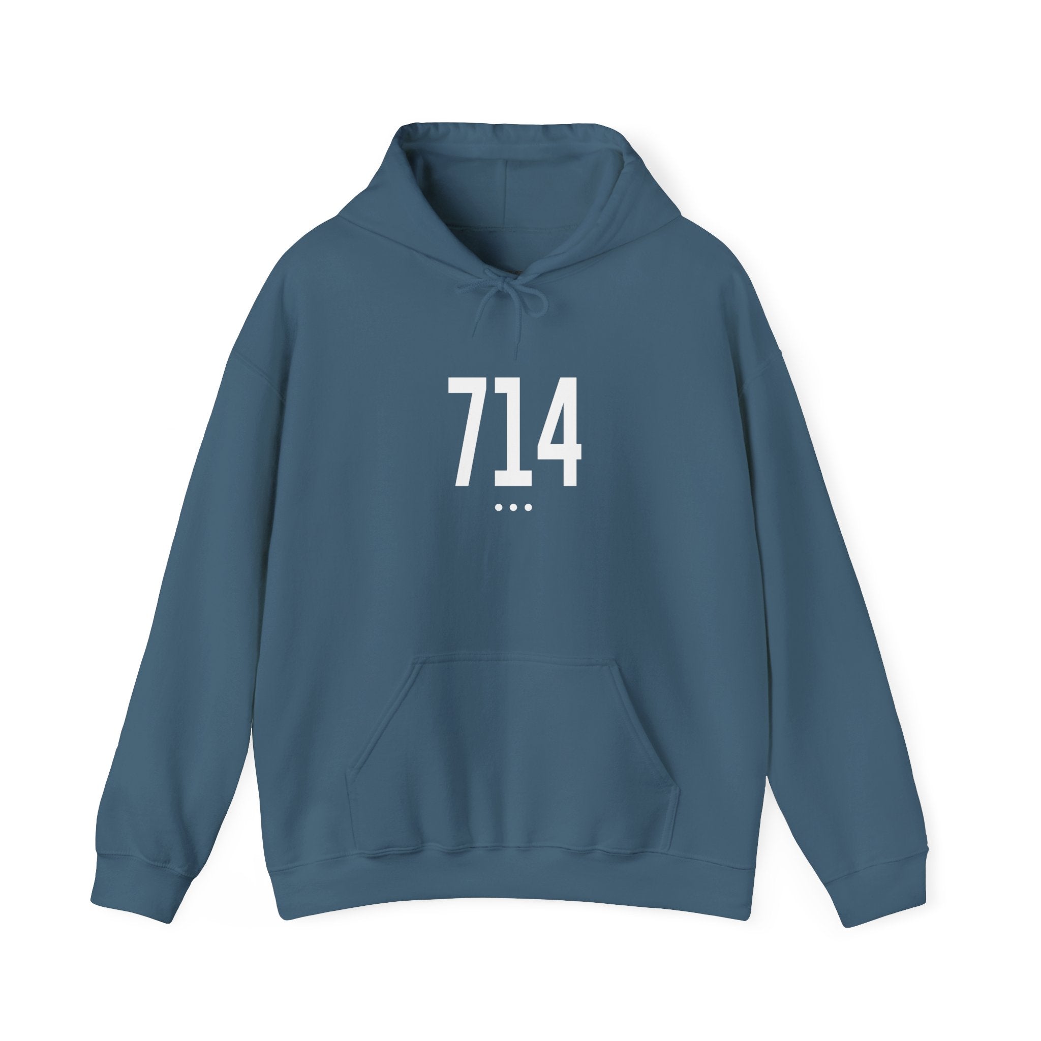 714 White Logo Front Hoodie