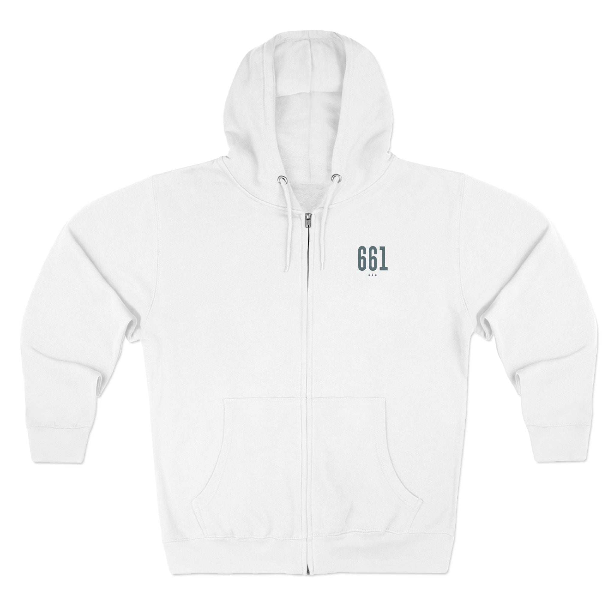 661 -  White Zip Hoodie