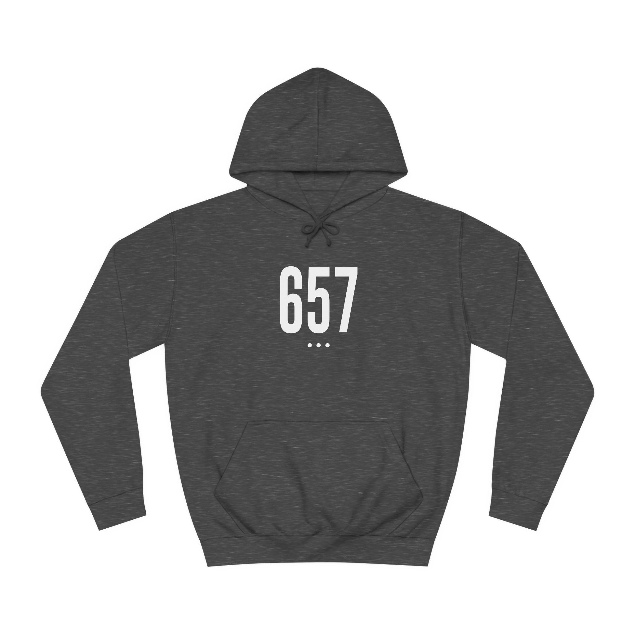 657 White Logo Front College Hoodie