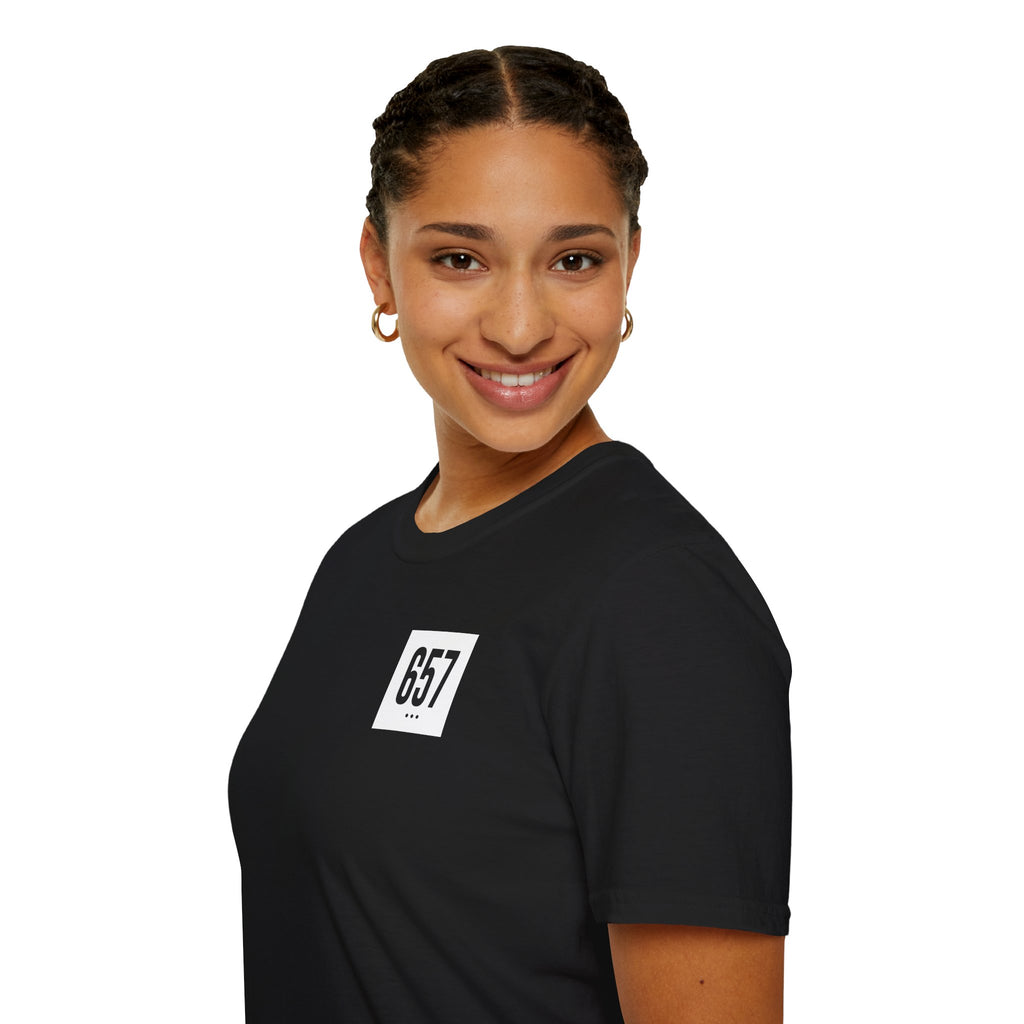 657 Black Logo Unisex Softstyle T-Shirt