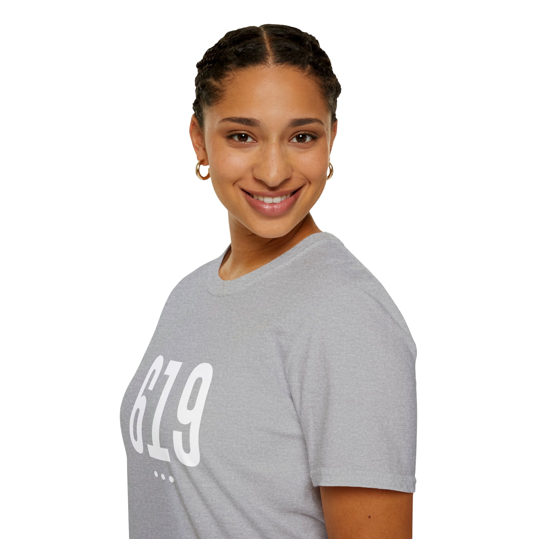619 White Logo Front Unisex Softstyle T-Shirt
