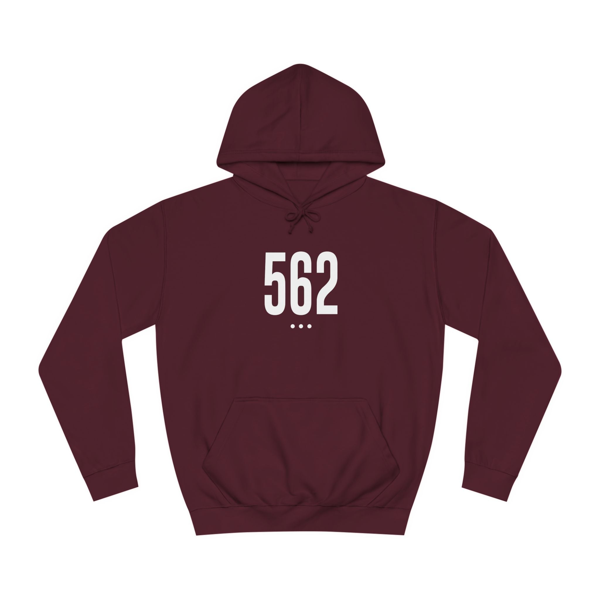 562 White Logo Front Unisex College Hoodie