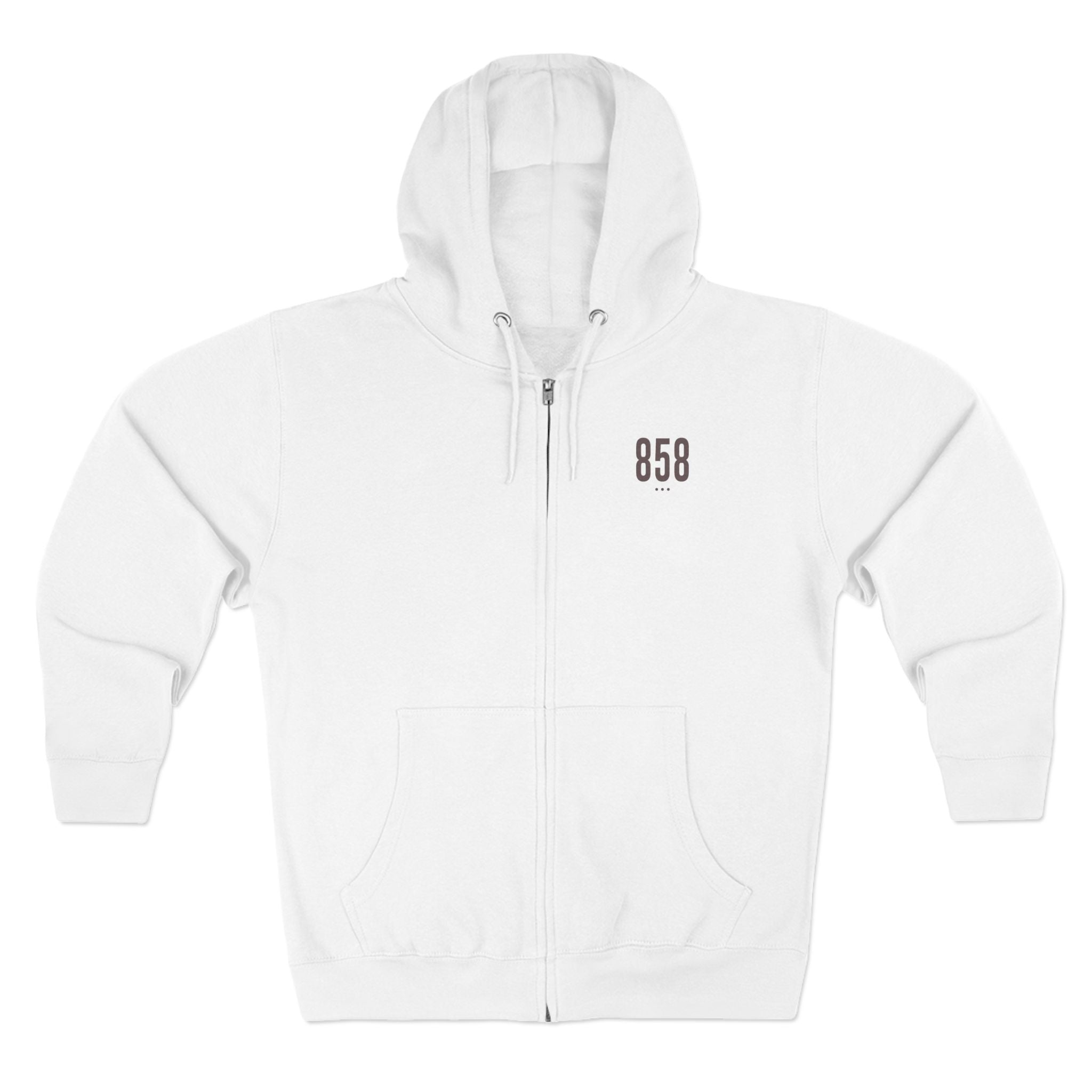 858 - White Zip Hoodie