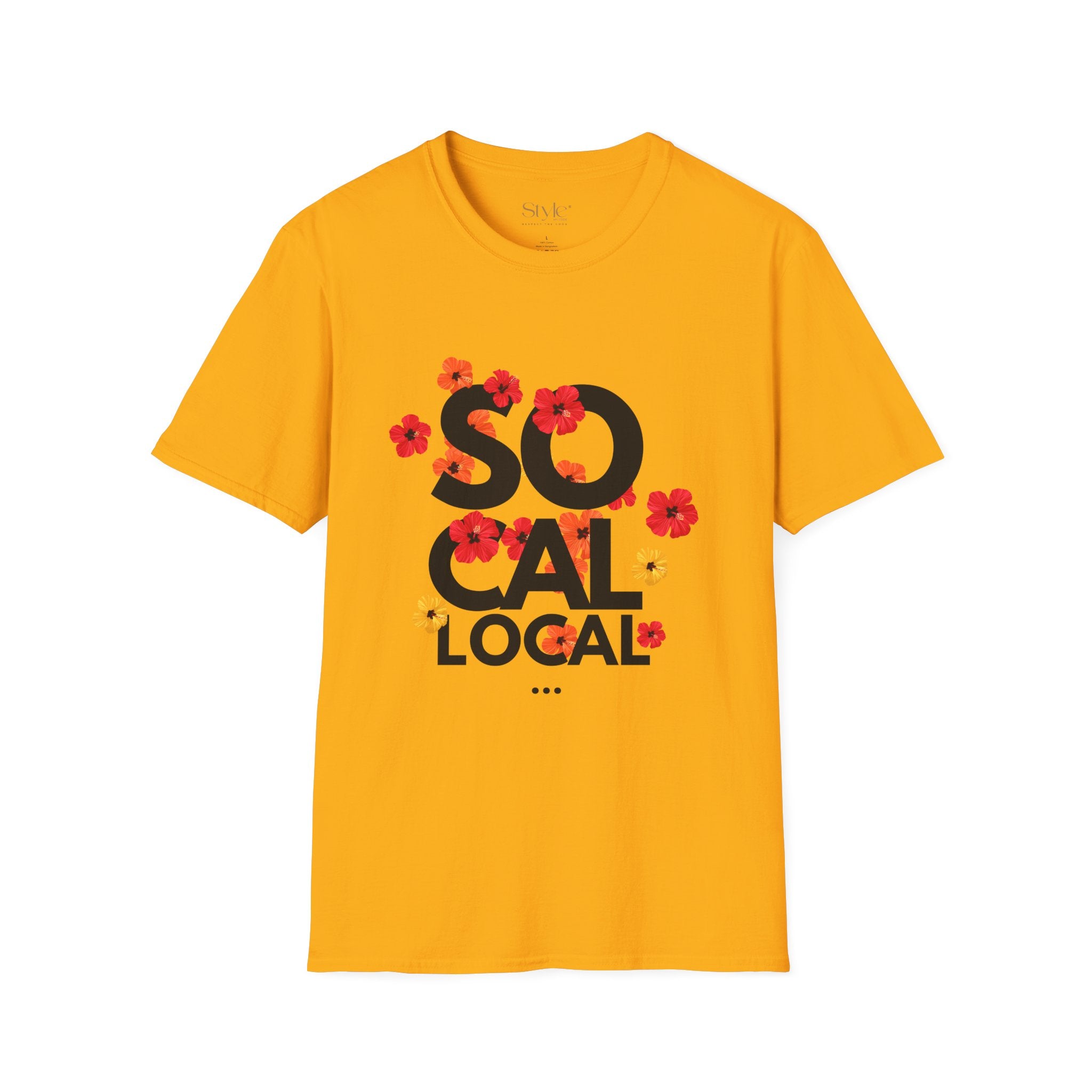 SoCal Local Floral T-Shirt | Unisex Softstyle Tee | Beachwear, Casual Outfit, Gift for Friends, Summer Vibes, Team Event