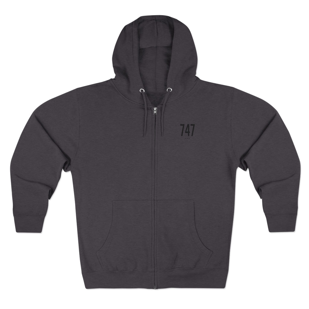 747 LA Street Style Unisex Zip Hoodie, Comfortable Layer, Great for Athleisure, Urban Fashion, Casual Wear