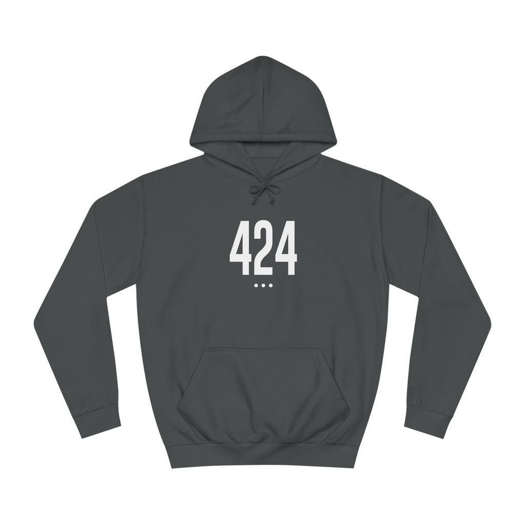 424 White Logo Front Unisex College Hoodie