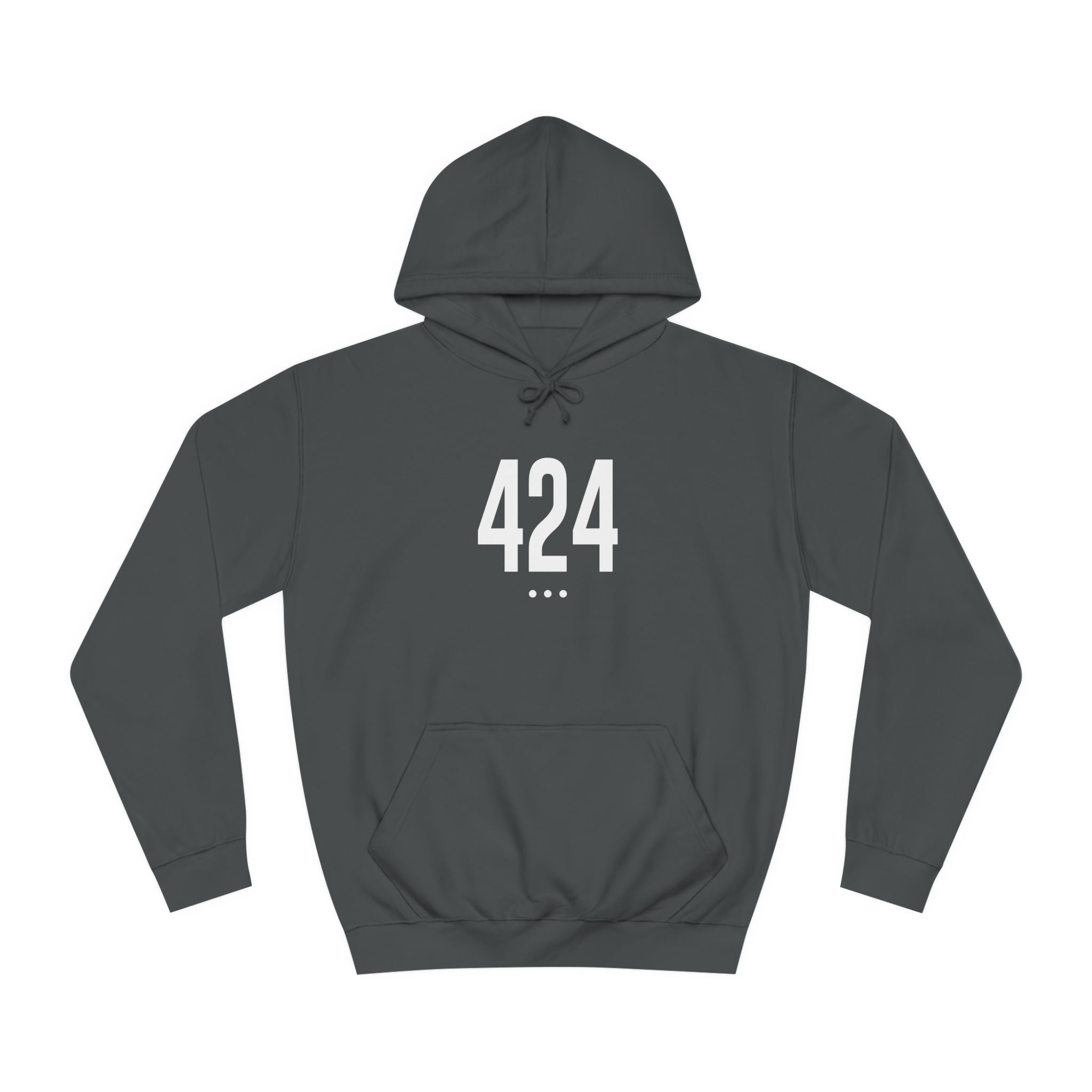 424 White Logo Front Unisex College Hoodie
