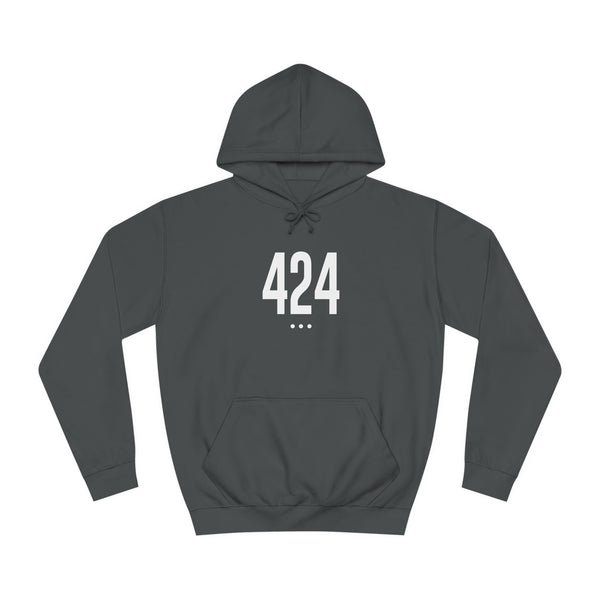 424 White Logo Front Unisex College Hoodie