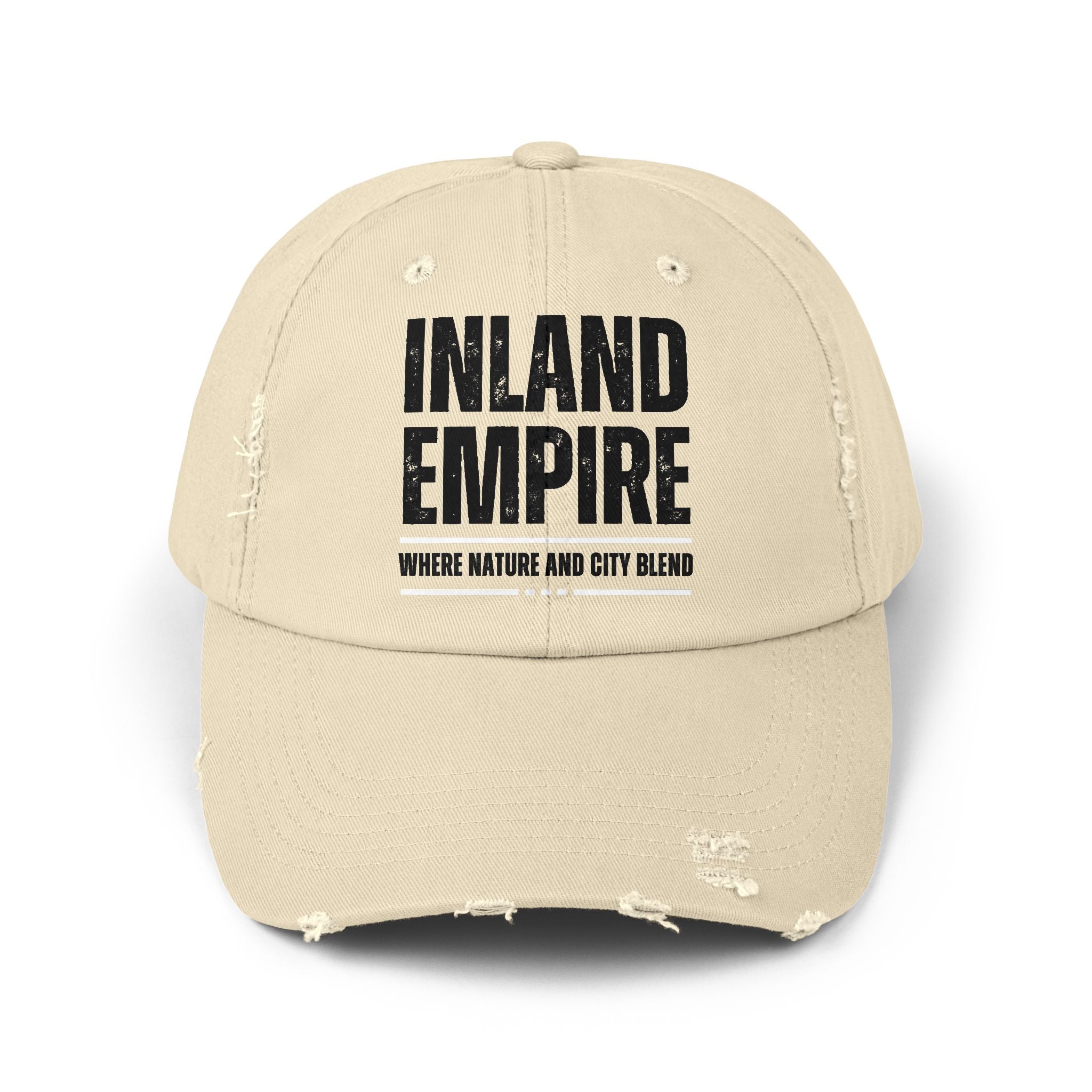 Inland Empire Distressed Cap, Casual Hat for Outdoor Adventures, Perfect Gift, Vintage Style, Unisex Accessory, Trendy Daily Wear
