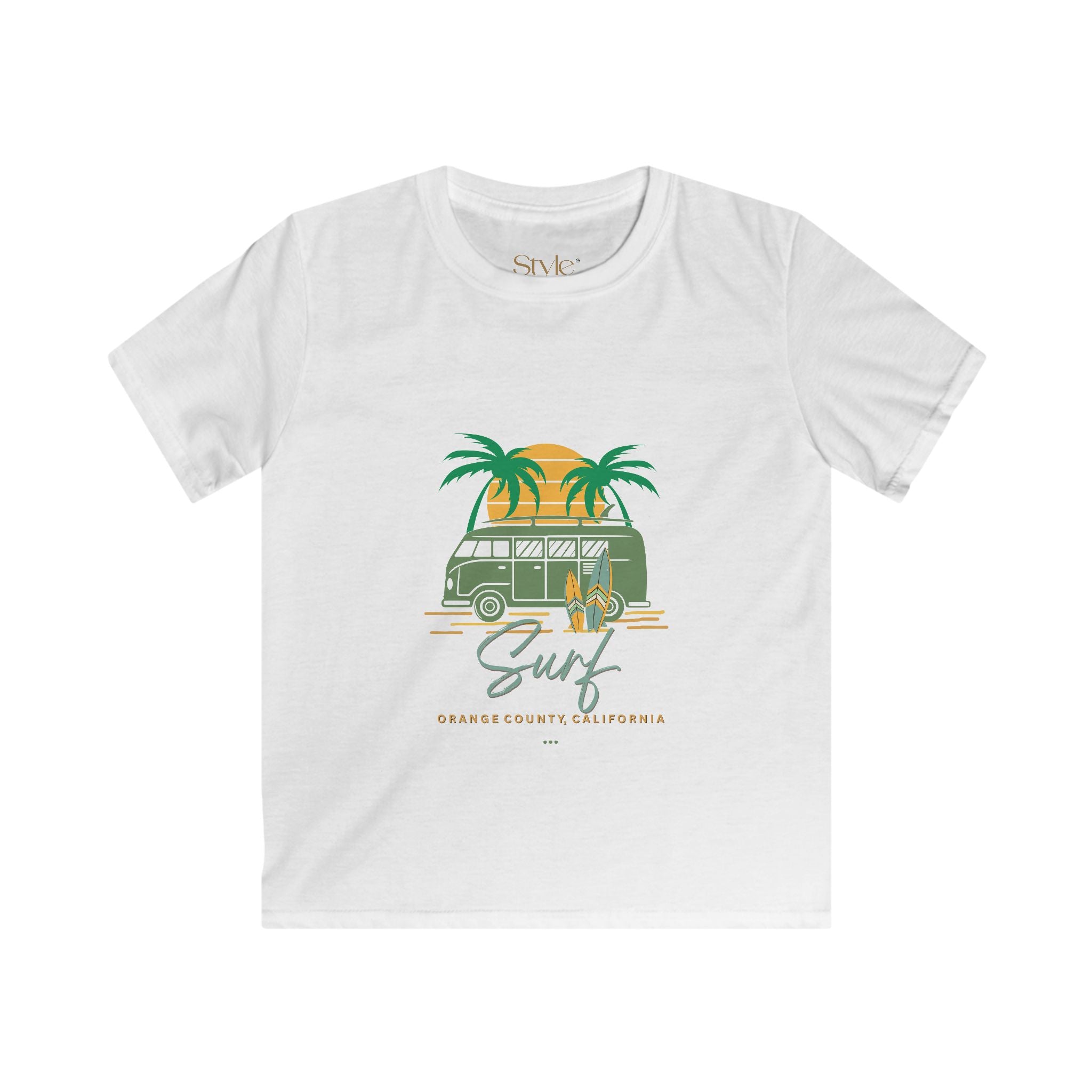 Kids Surf Tee - Island Vibes & Palm Trees - Boys Girls T-Shirt