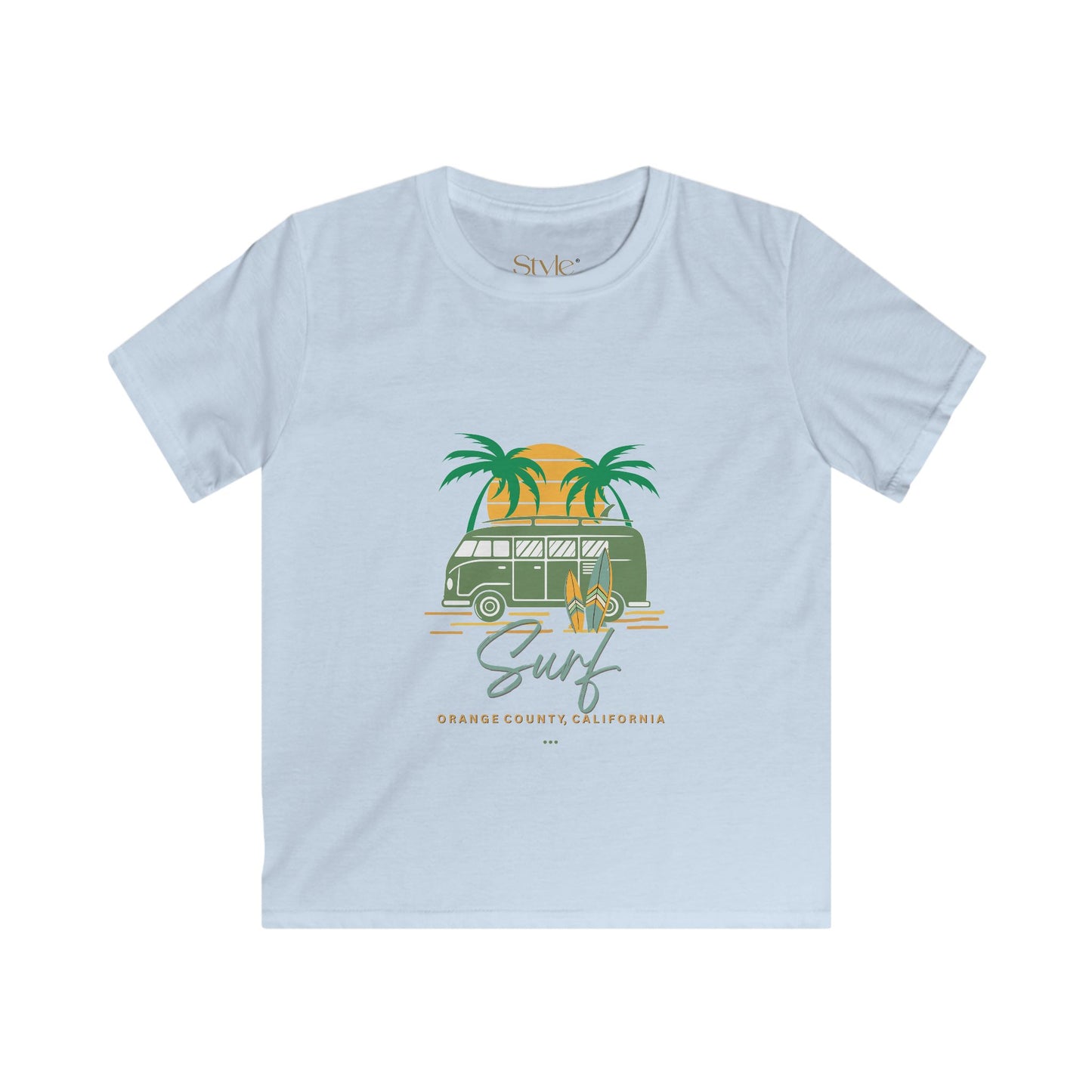Kids Surf Tee - Island Vibes & Palm Trees - Boys Girls T-Shirt