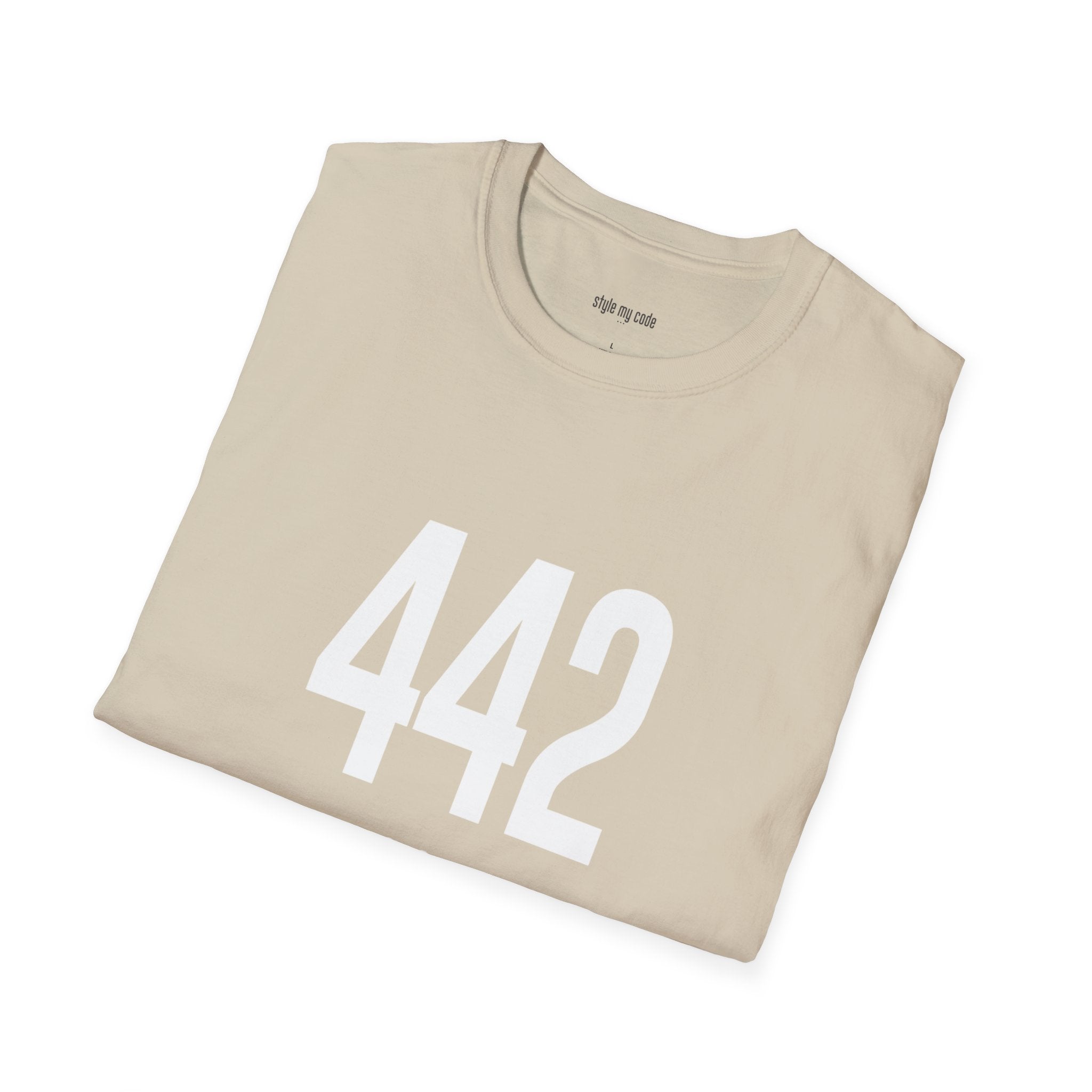 442 White Logo Front Unisex Softstyle T-Shirt