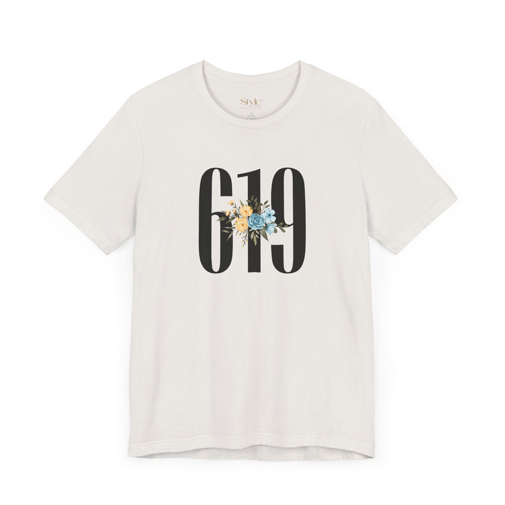 Floral 619 Unisex Tee - Casual, Gift, Birthday, Floral Design, Vintage Style