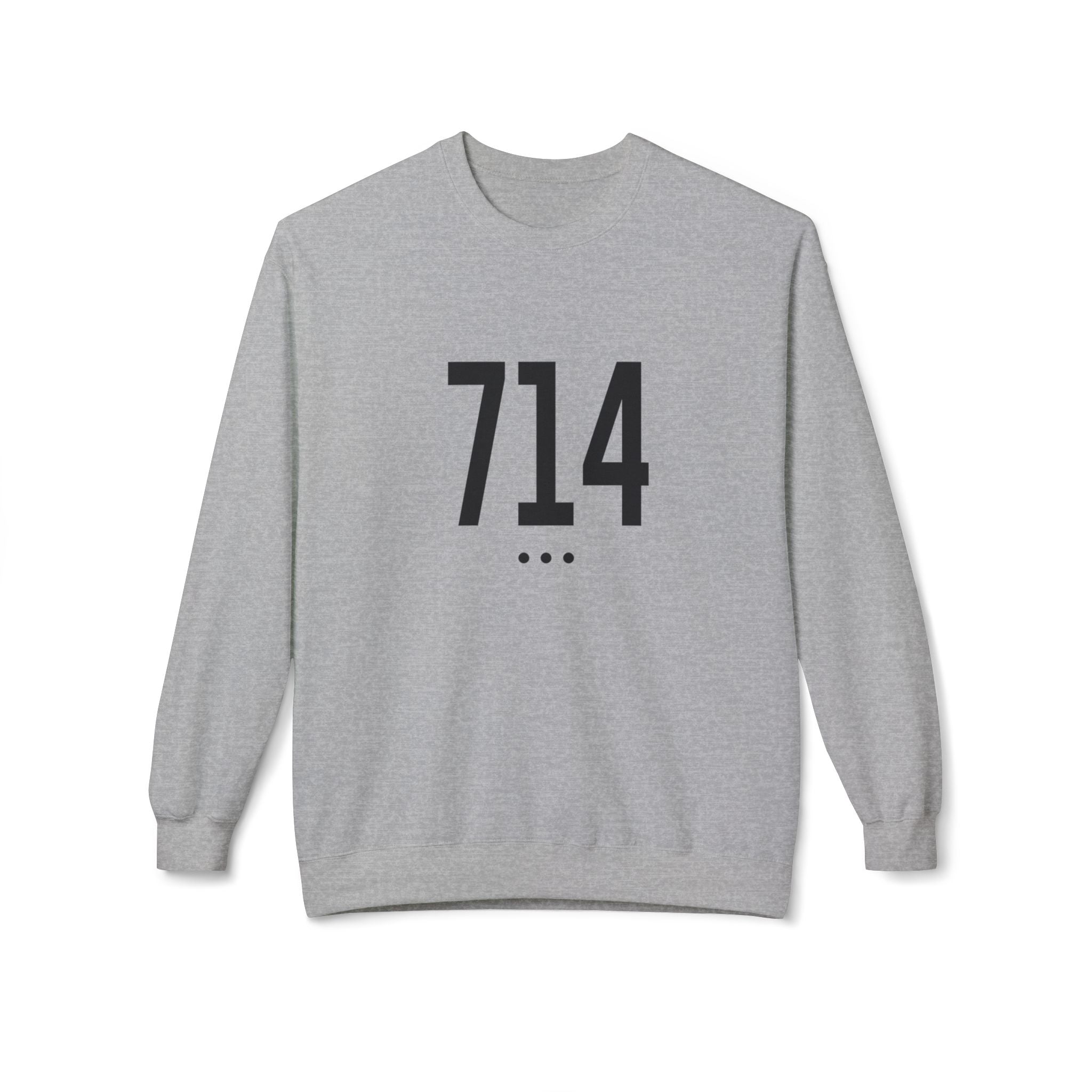 714 Black Logo Front Sweatshirt