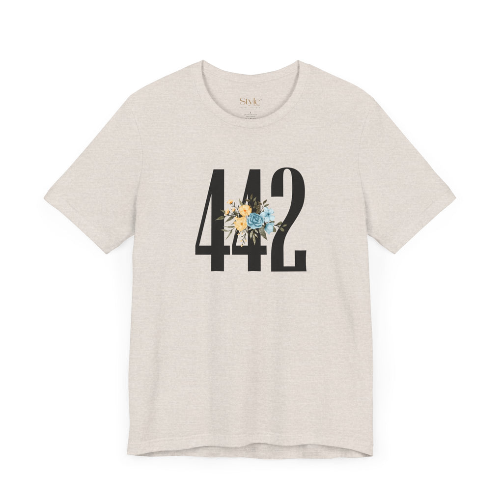 Floral 442 Unisex Tee - Casual, Gift, Birthday, Floral Design, Vintage Style