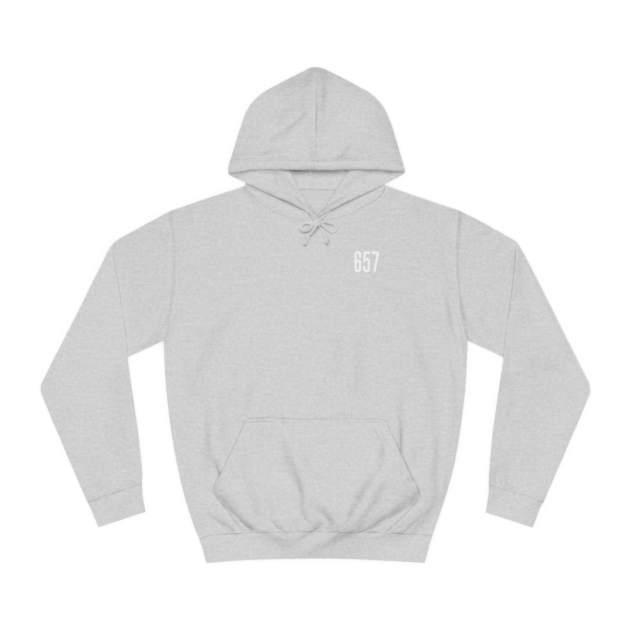 657 White Logo College Hoodie