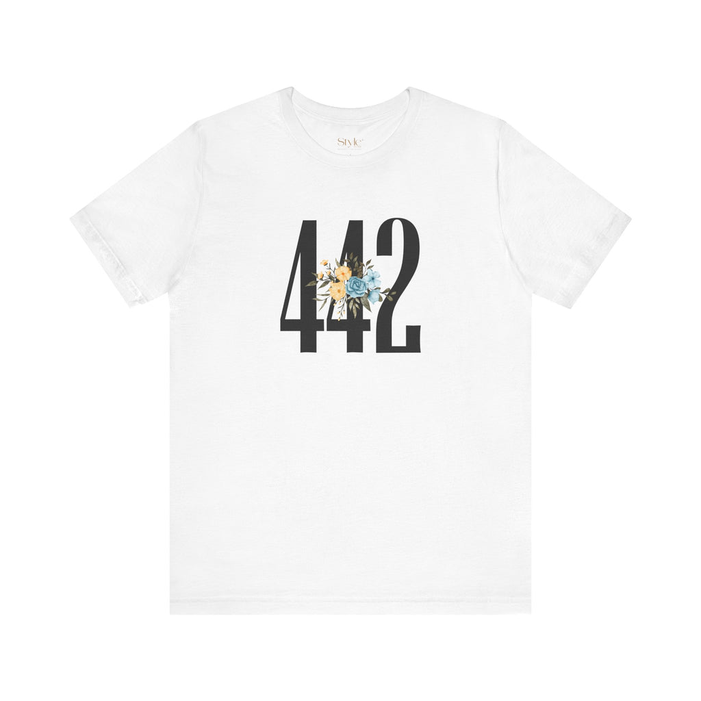 Floral 442 Unisex Tee - Casual, Gift, Birthday, Floral Design, Vintage Style