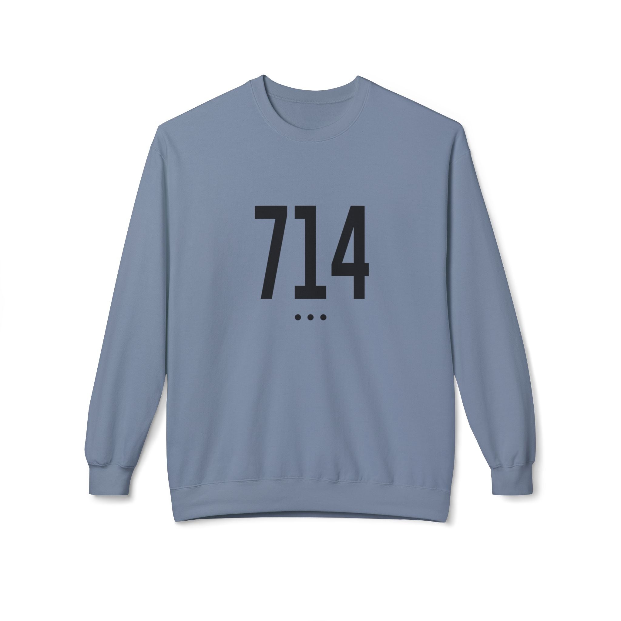 714 Black Logo Front Sweatshirt