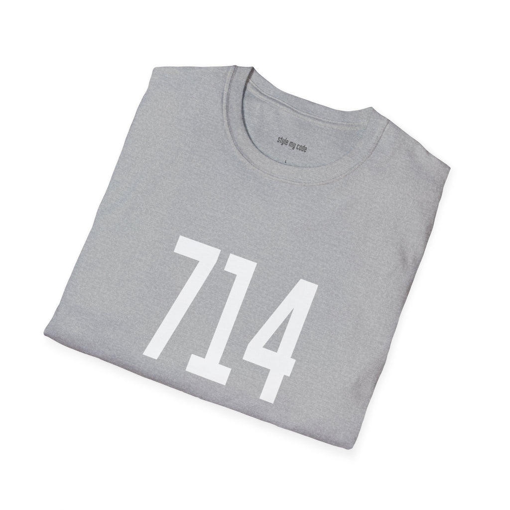 714 White Logo Front T-Shirt