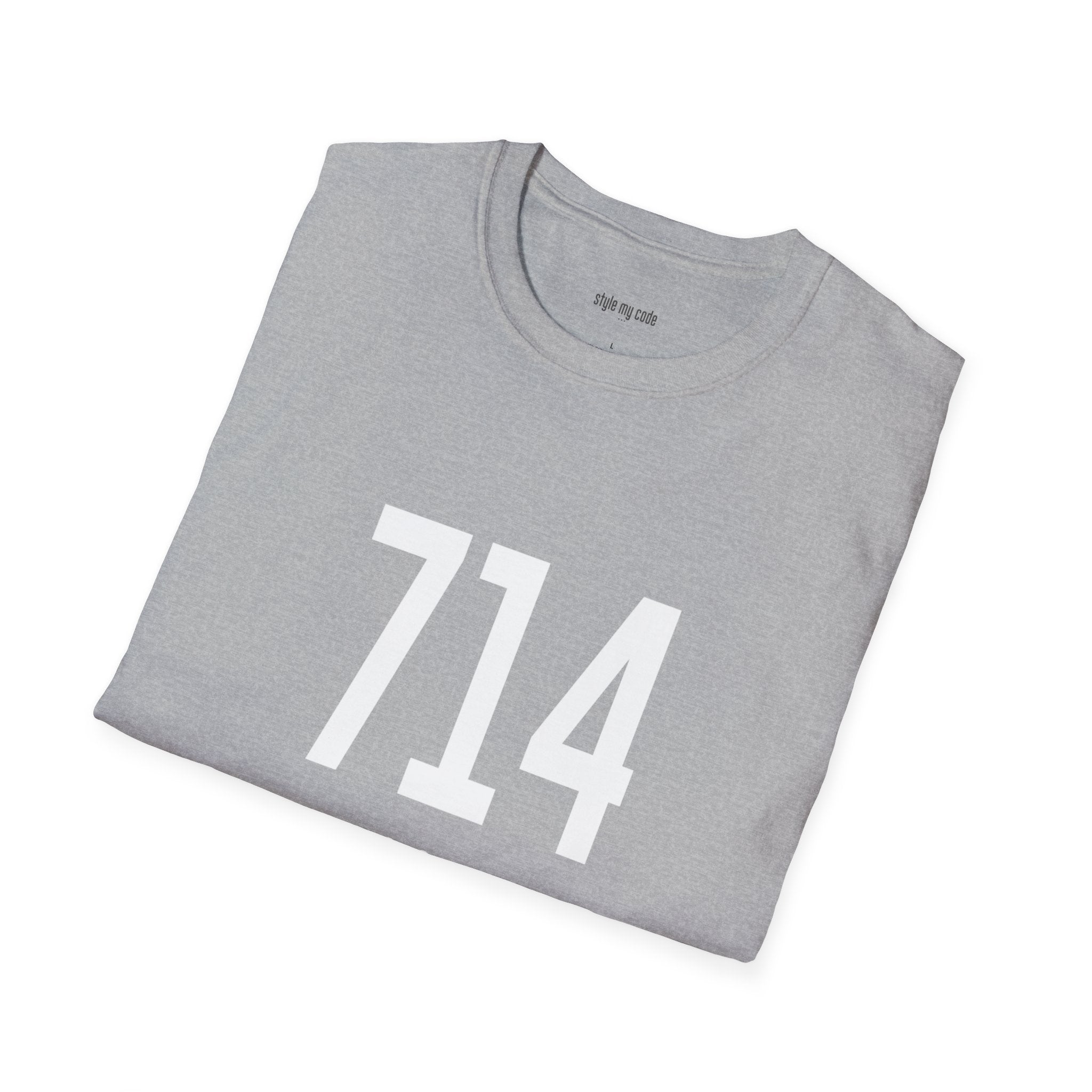 714 White Logo Front T-Shirt