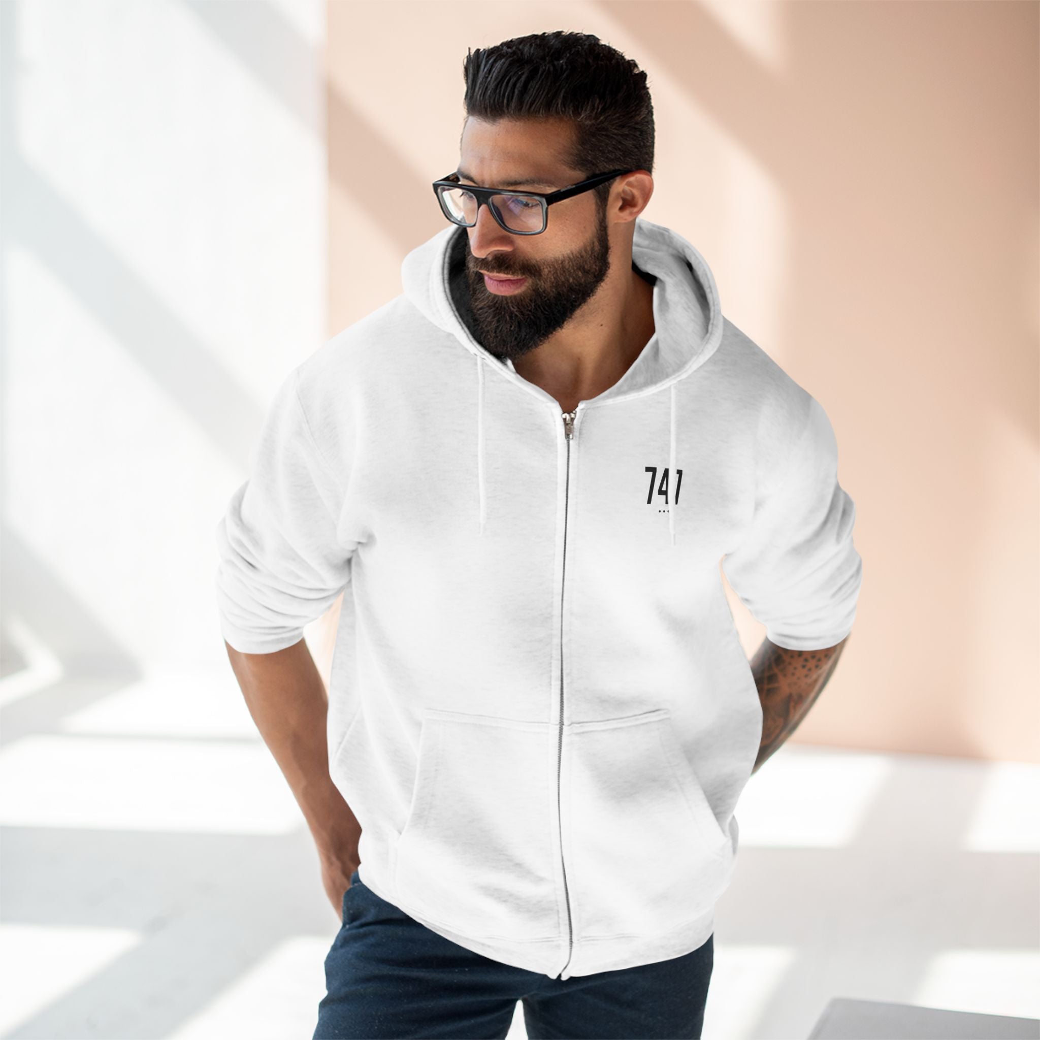 747 LA Street Style Unisex Zip Hoodie, Comfortable Layer, Great for Athleisure, Urban Fashion, Casual Wear
