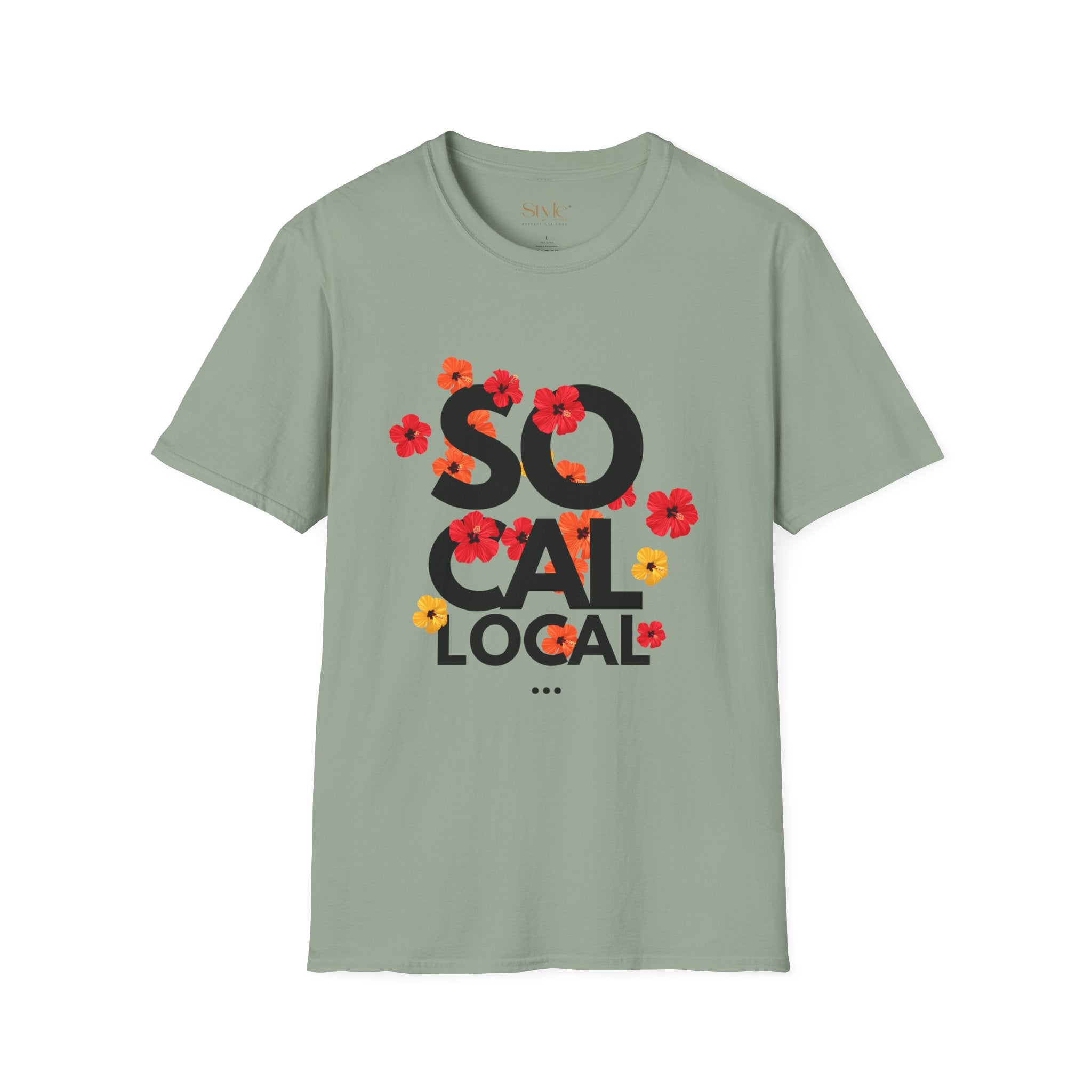 SoCal Local Floral T-Shirt | Unisex Softstyle Tee | Beachwear, Casual Outfit, Gift for Friends, Summer Vibes, Team Event