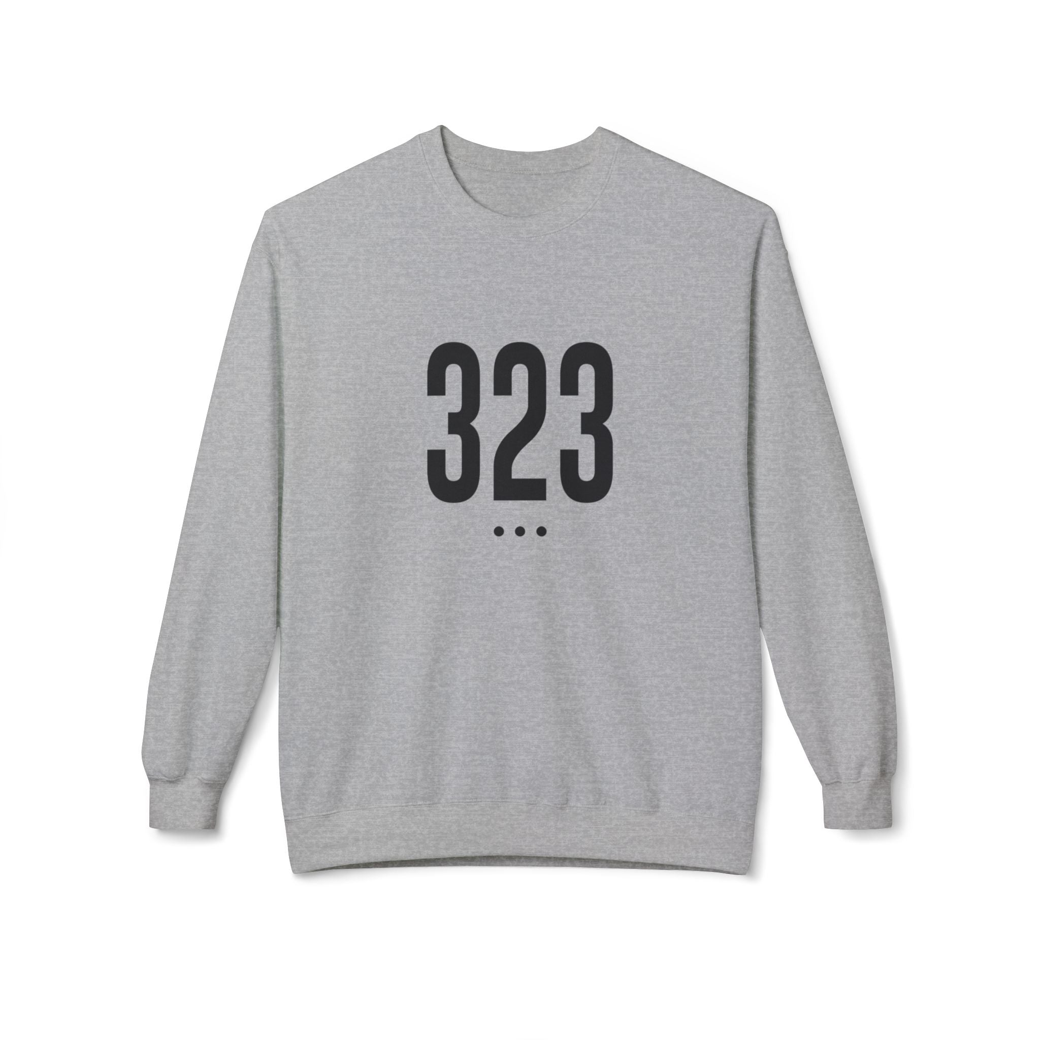 323 Black Logo front Crewneck Sweatshirt