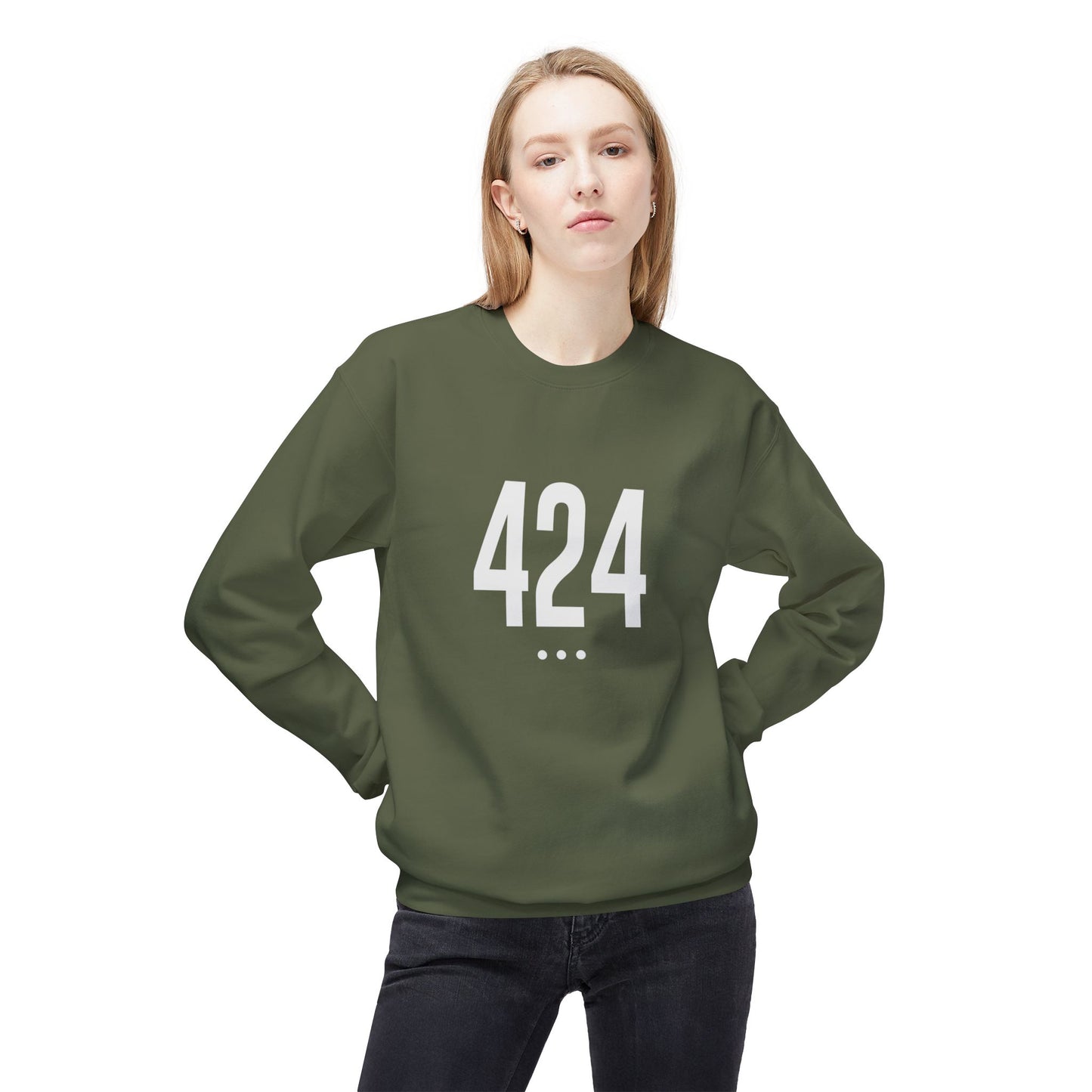 424 White Logo Front Unisex Sweatshirt