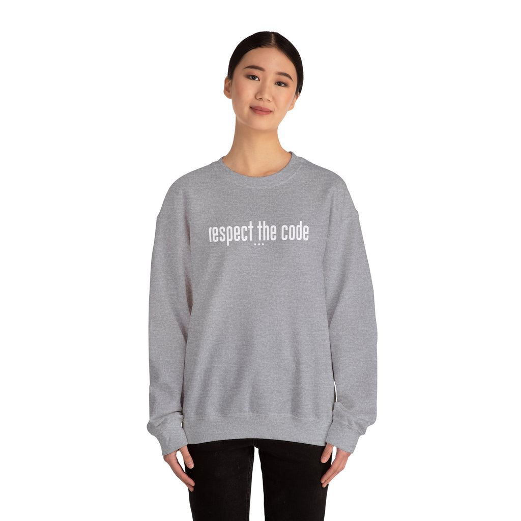 White "Respect the Code" Crewneck Sweatshirt