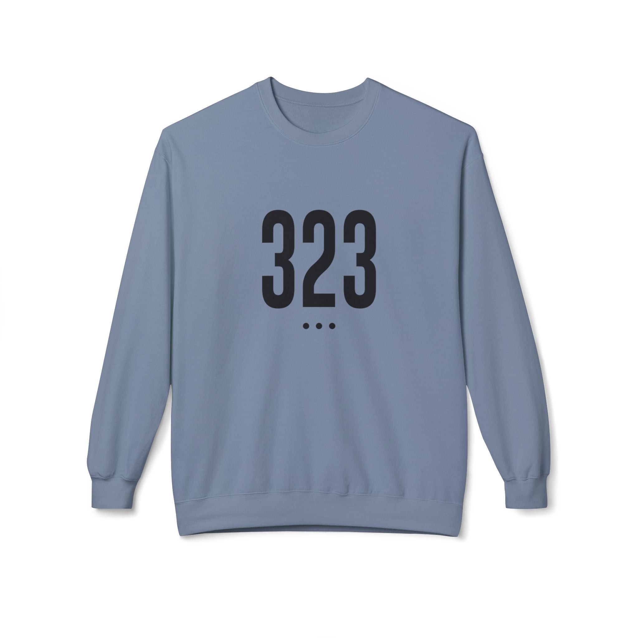 323 Black Logo front Crewneck Sweatshirt