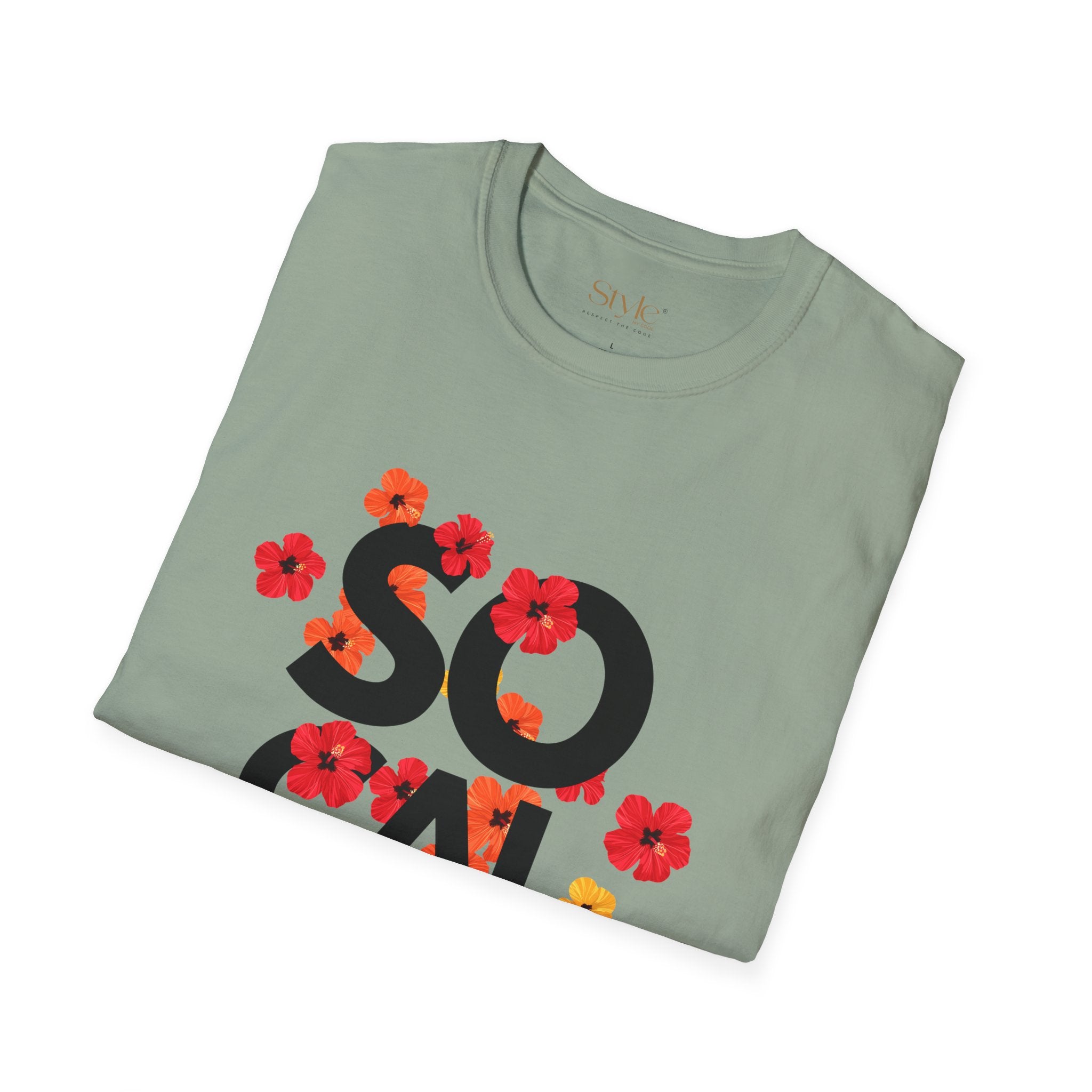 SoCal Local Floral T-Shirt | Unisex Softstyle Tee | Beachwear, Casual Outfit, Gift for Friends, Summer Vibes, Team Event