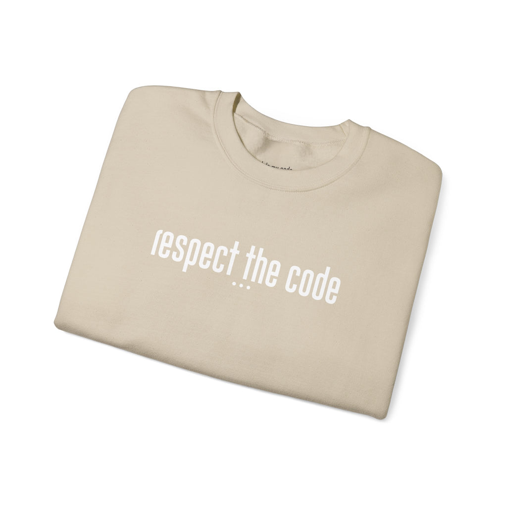 White "Respect the Code" Crewneck Sweatshirt