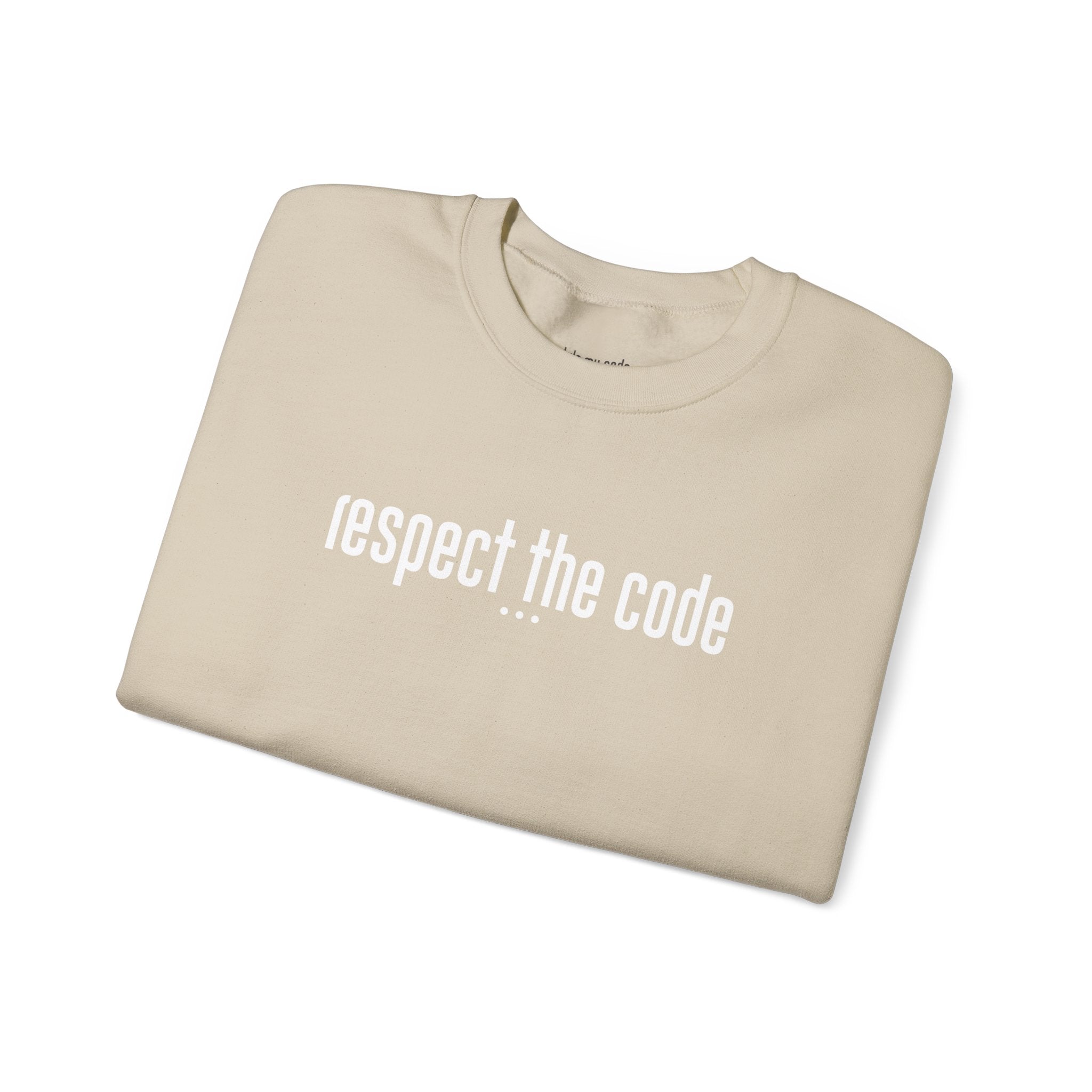 White "Respect the Code" Crewneck Sweatshirt