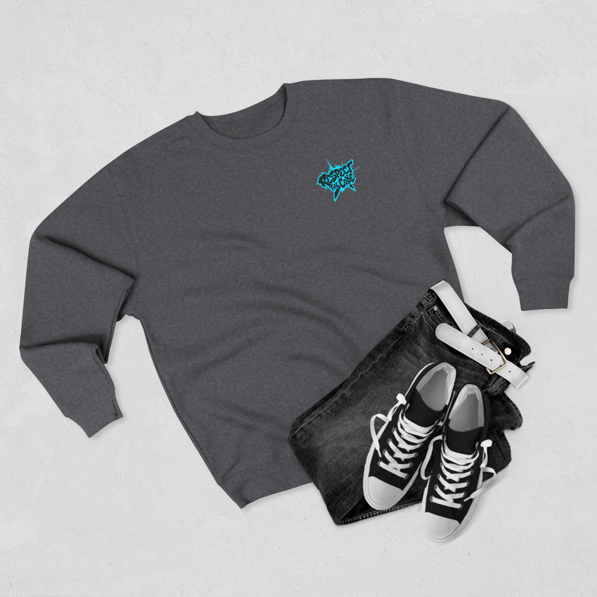 "Respect the Code" Crewneck Sweatshirt — Streetwear Graphic Pullover