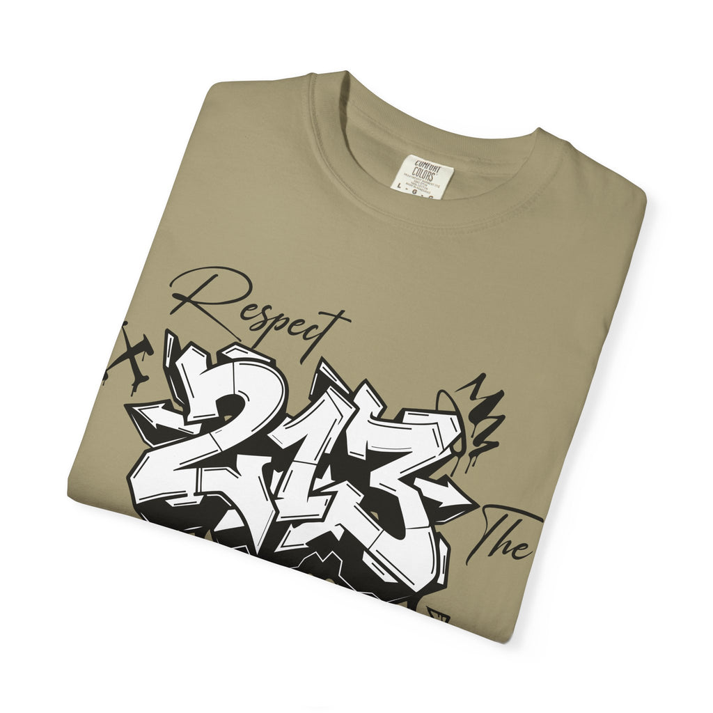 Respect the Code 213 Black and White Graffiti T-Shirt
