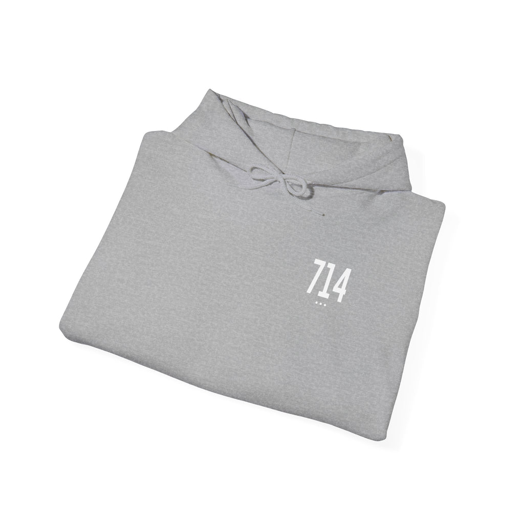 714 White Logo Hoodie