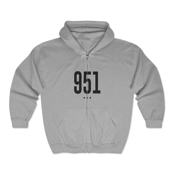 951 Black Logo Front Zip Hoodie