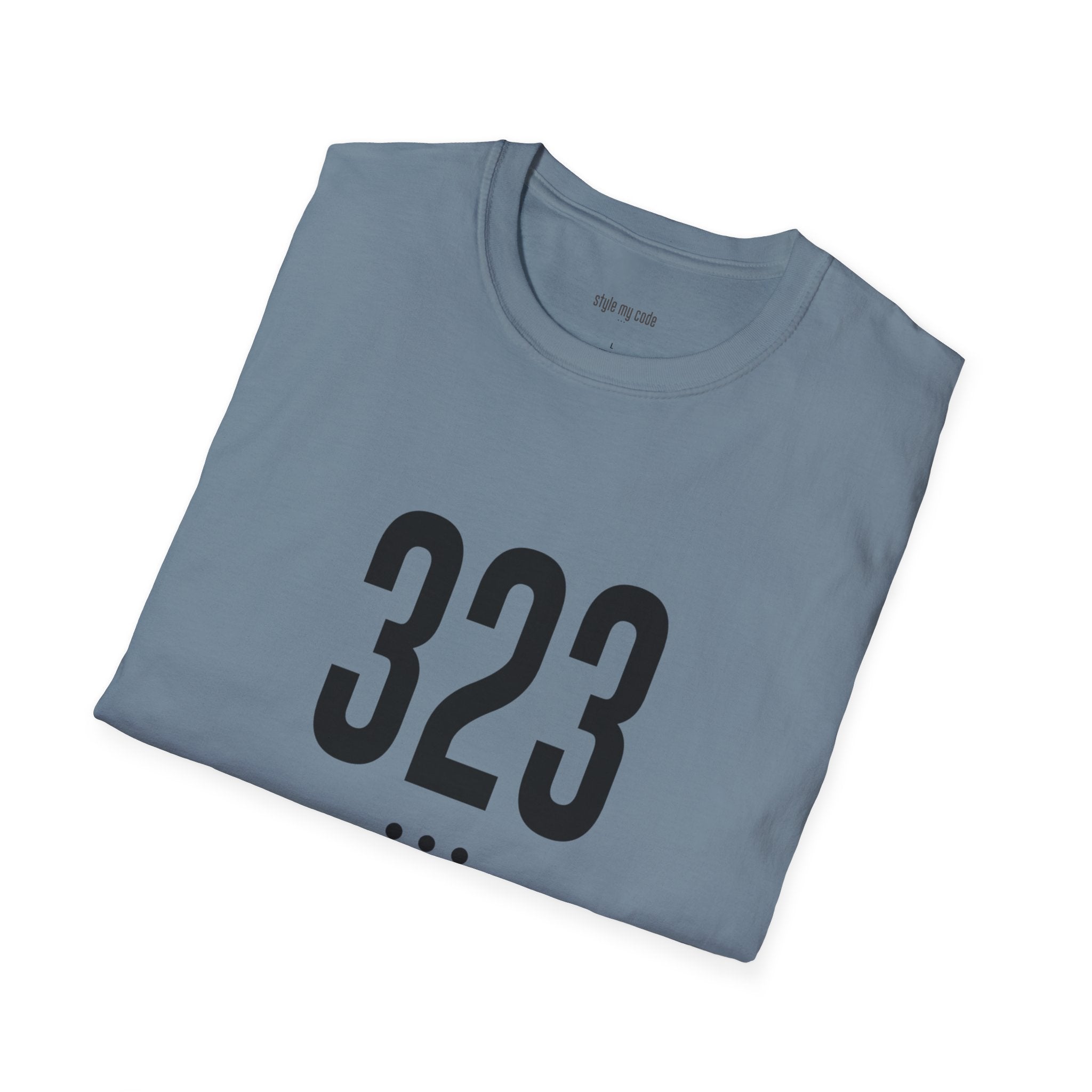 323 Black Logo Front T-Shirt