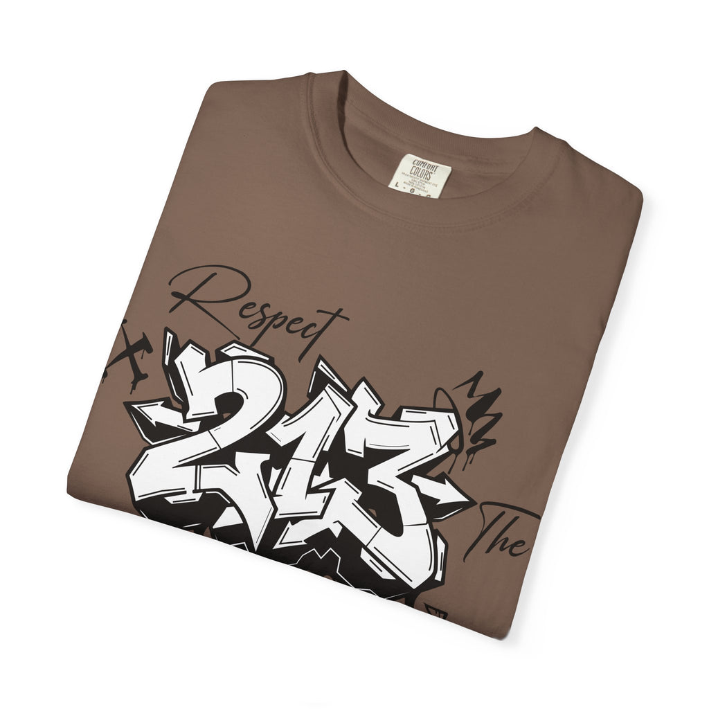 Respect the Code 213 Black and White Graffiti T-Shirt
