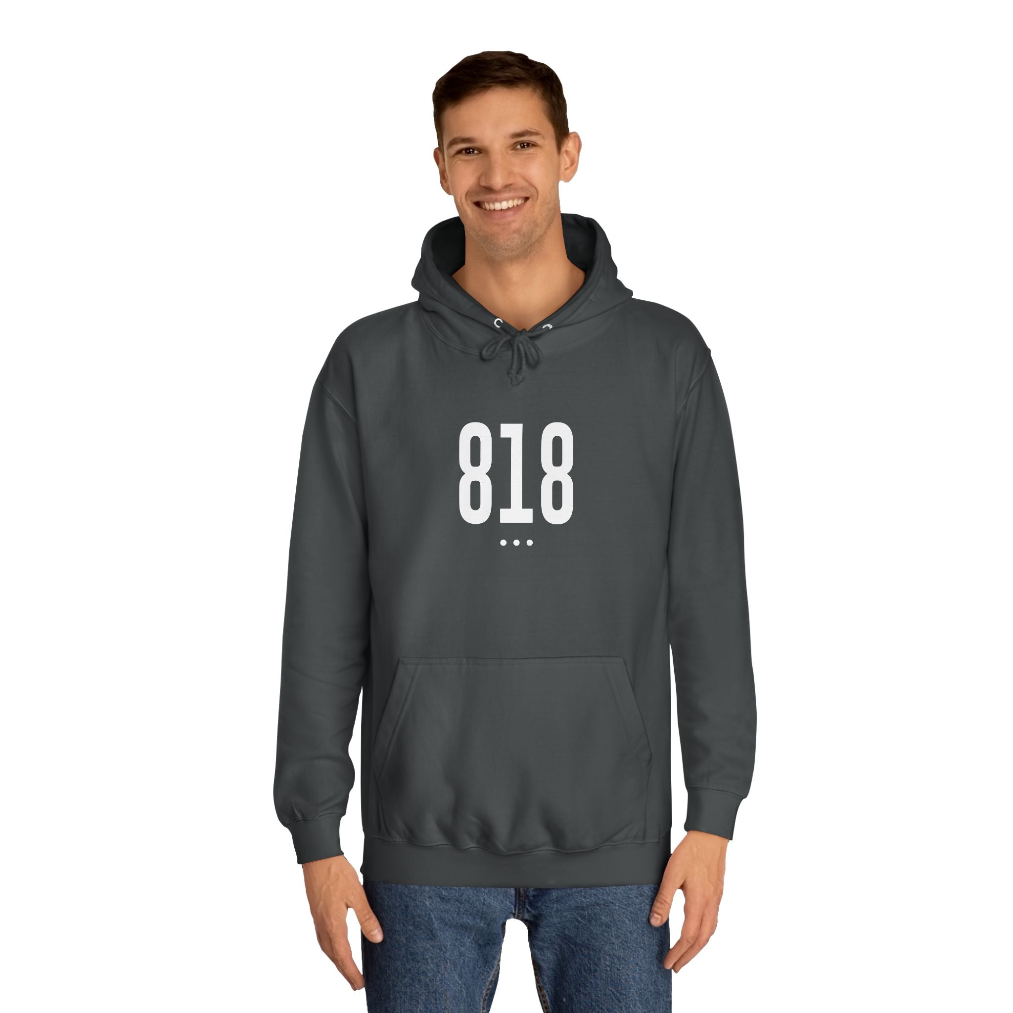 818 White Logo Front Unisex Hoodie