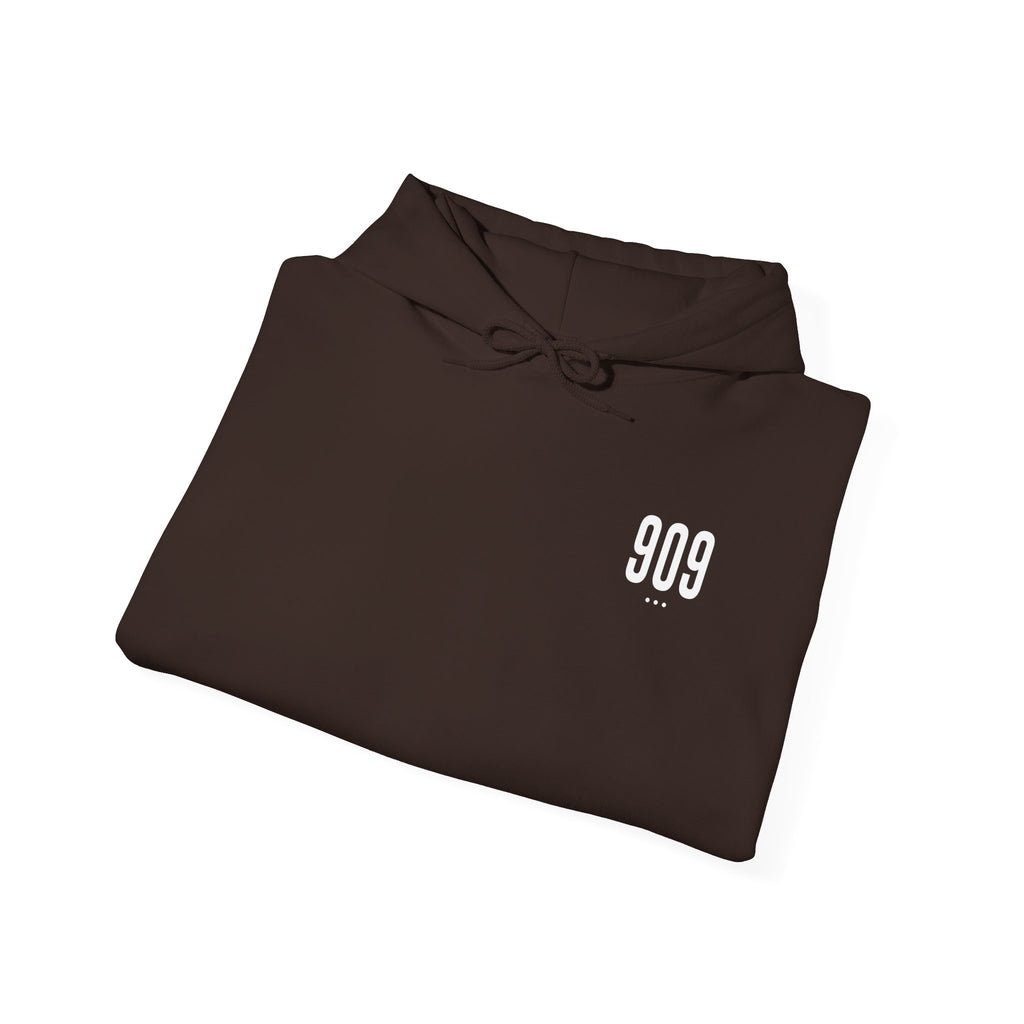 909 White Logo Hoodie