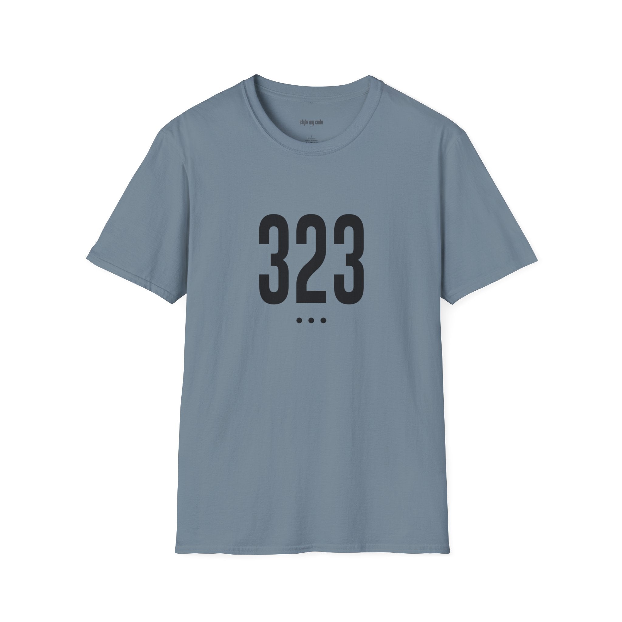 323 Black Logo Front T-Shirt