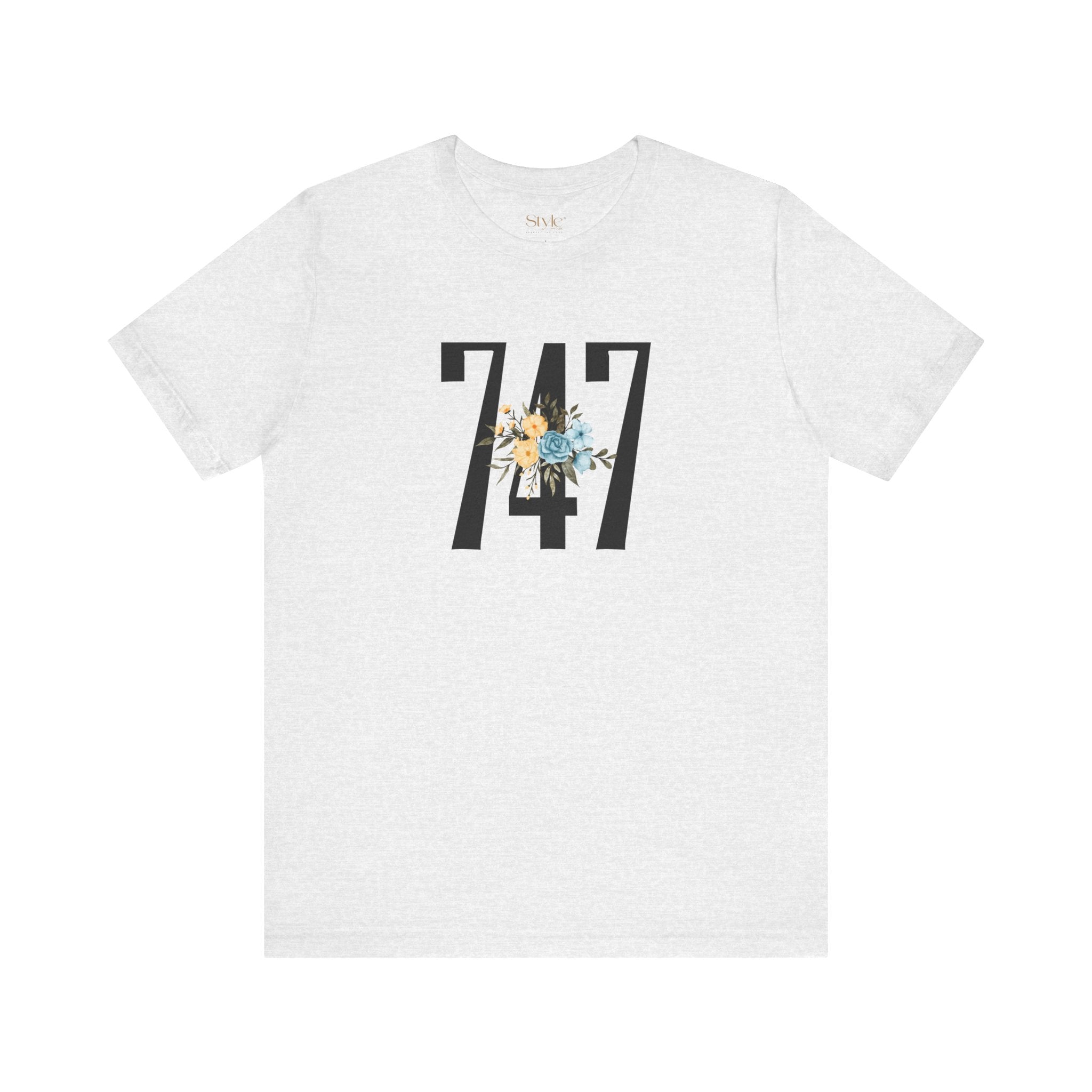 Floral 747 Unisex Tee - Casual, Gift, Birthday, Floral Design, Vintage Style