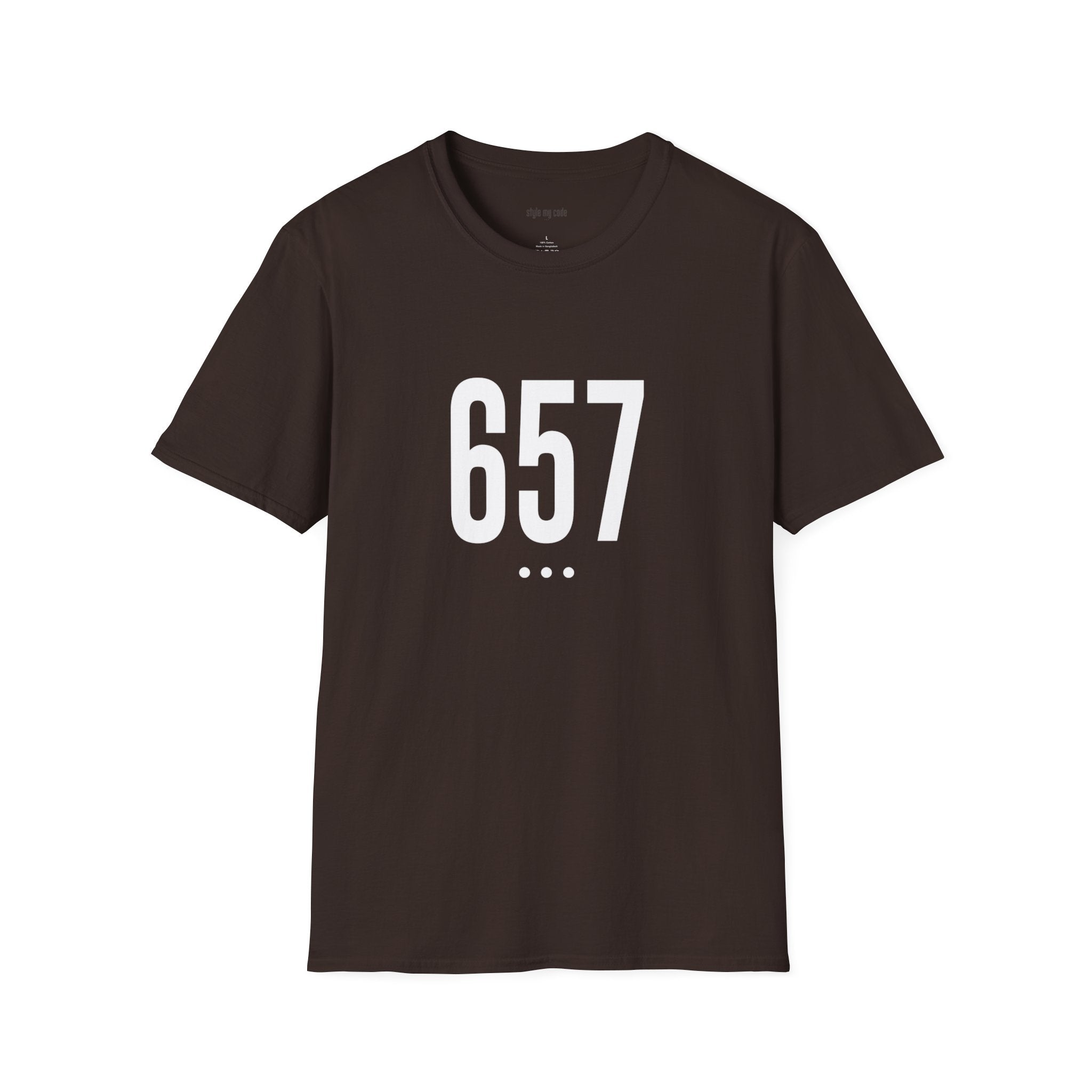 657 White Logo Front Unisex Soft-style T-Shirt