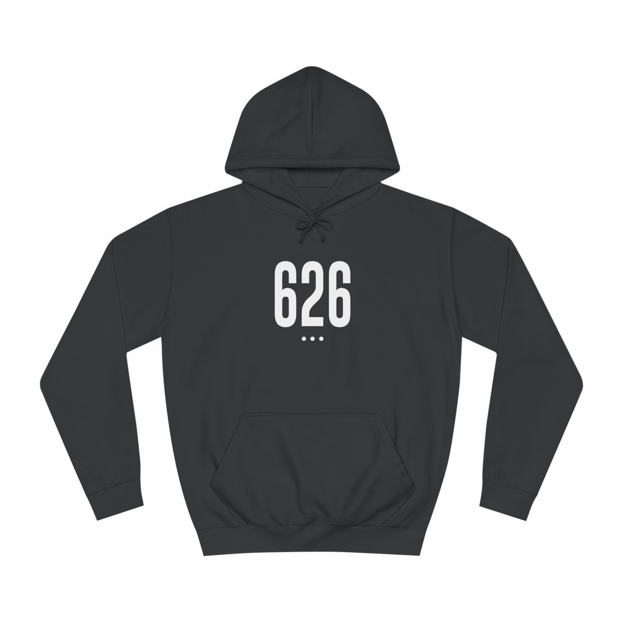 626 White Logo Front Unisex College Hoodie