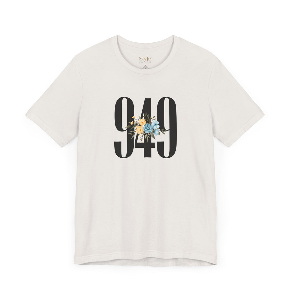 Floral 949 Unisex Tee - Casual, Gift, Birthday, Floral Design, Vintage Style
